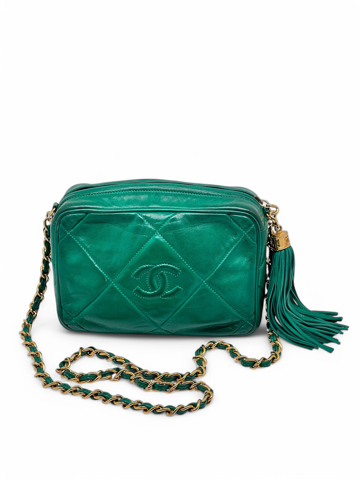 Chanel - Kamera Tasche grün