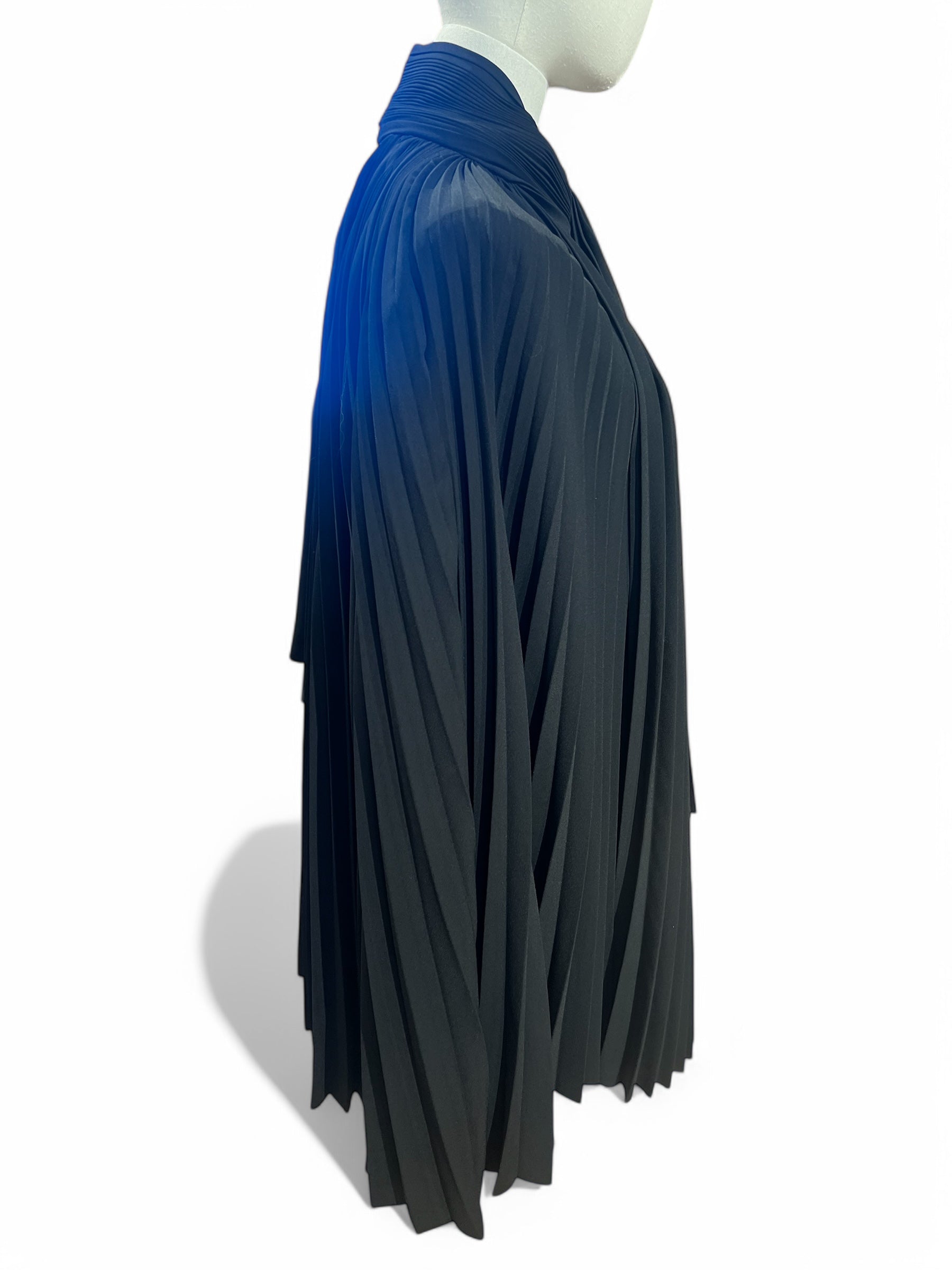 Balenciaga - Blouse noir plissé col lavallière