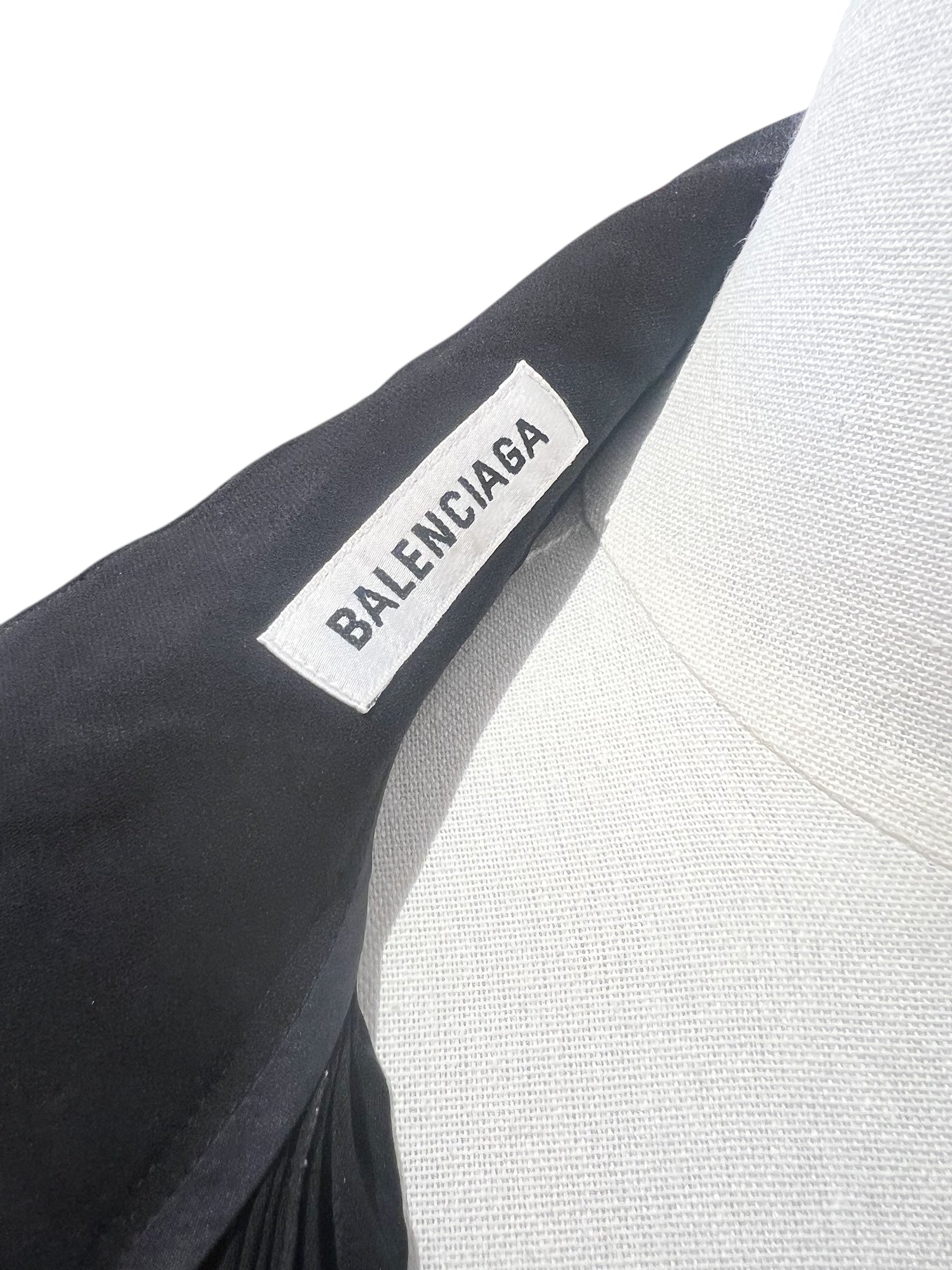 Balenciaga - Blouse noir plissé col lavallière