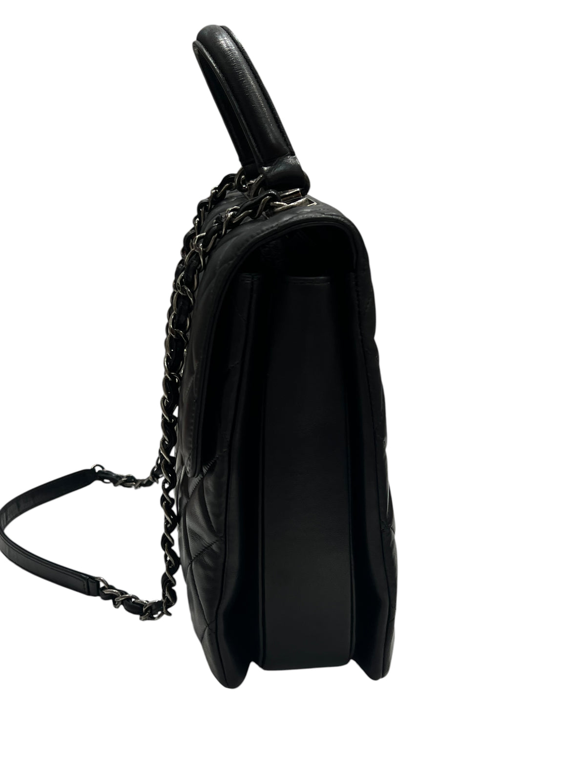 Chanel – Maxi-Trendy-Tasche aus schwarzem Lammleder