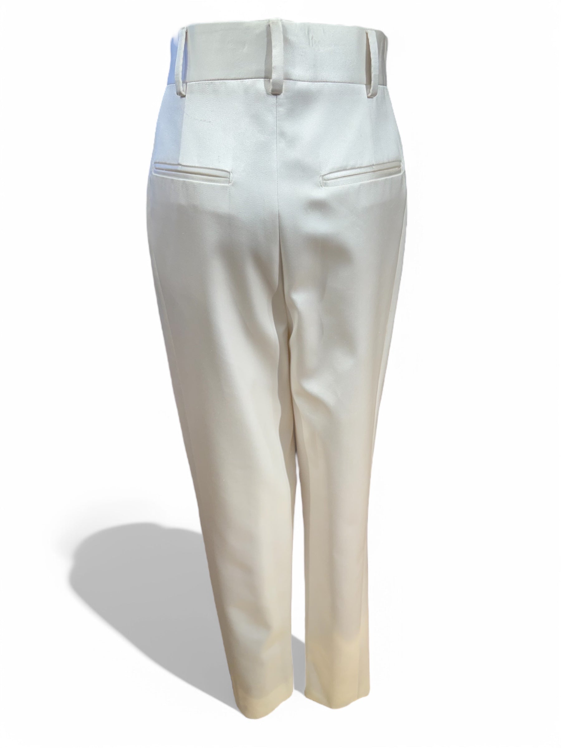 Saint Laurent - Pantalon en soie blanc
