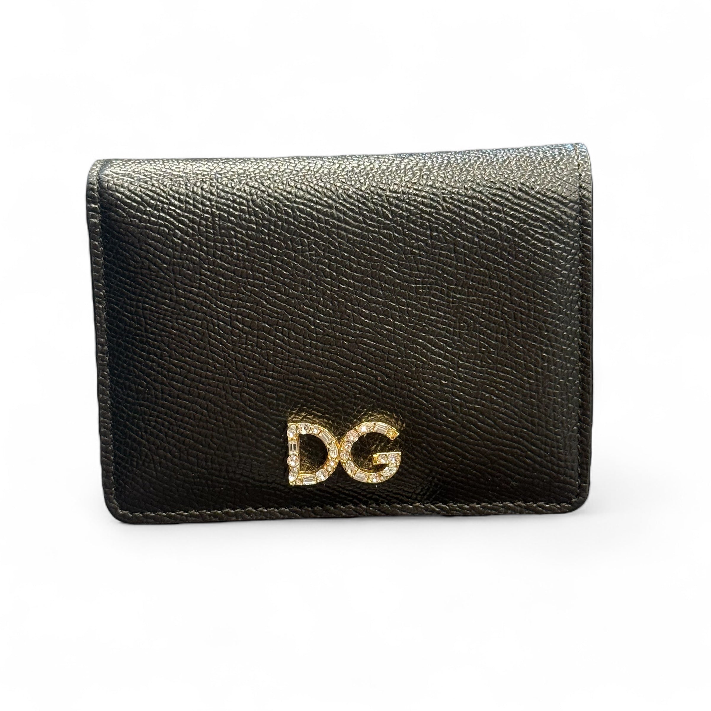 Dolce & Gabbana - Porte monnaie noir en cuir