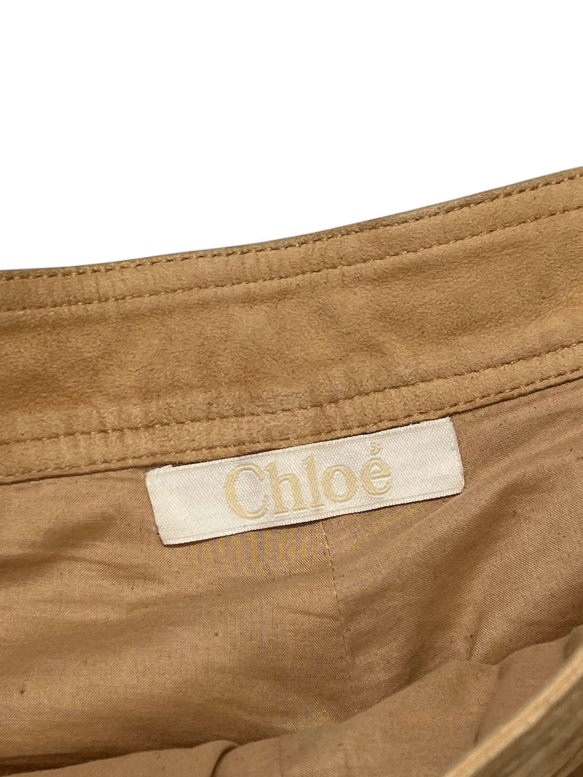Chloé - Shorts in camoscio con frange T38