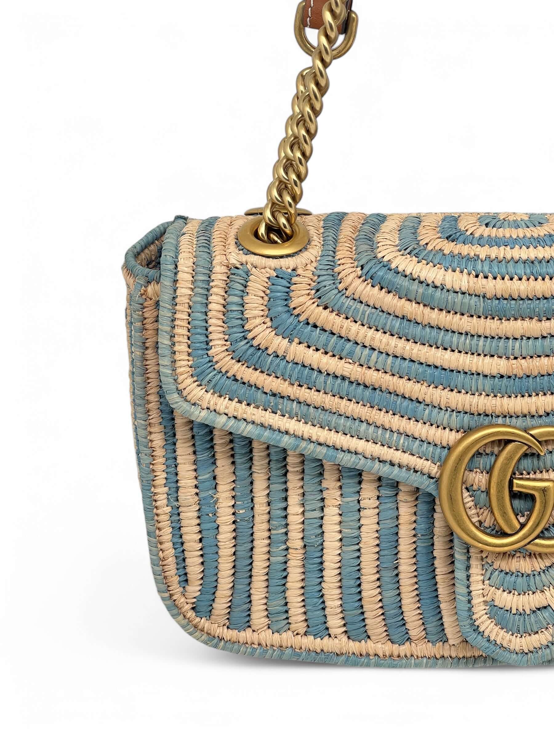 Gucci - Marmont Tasche aus Raphia