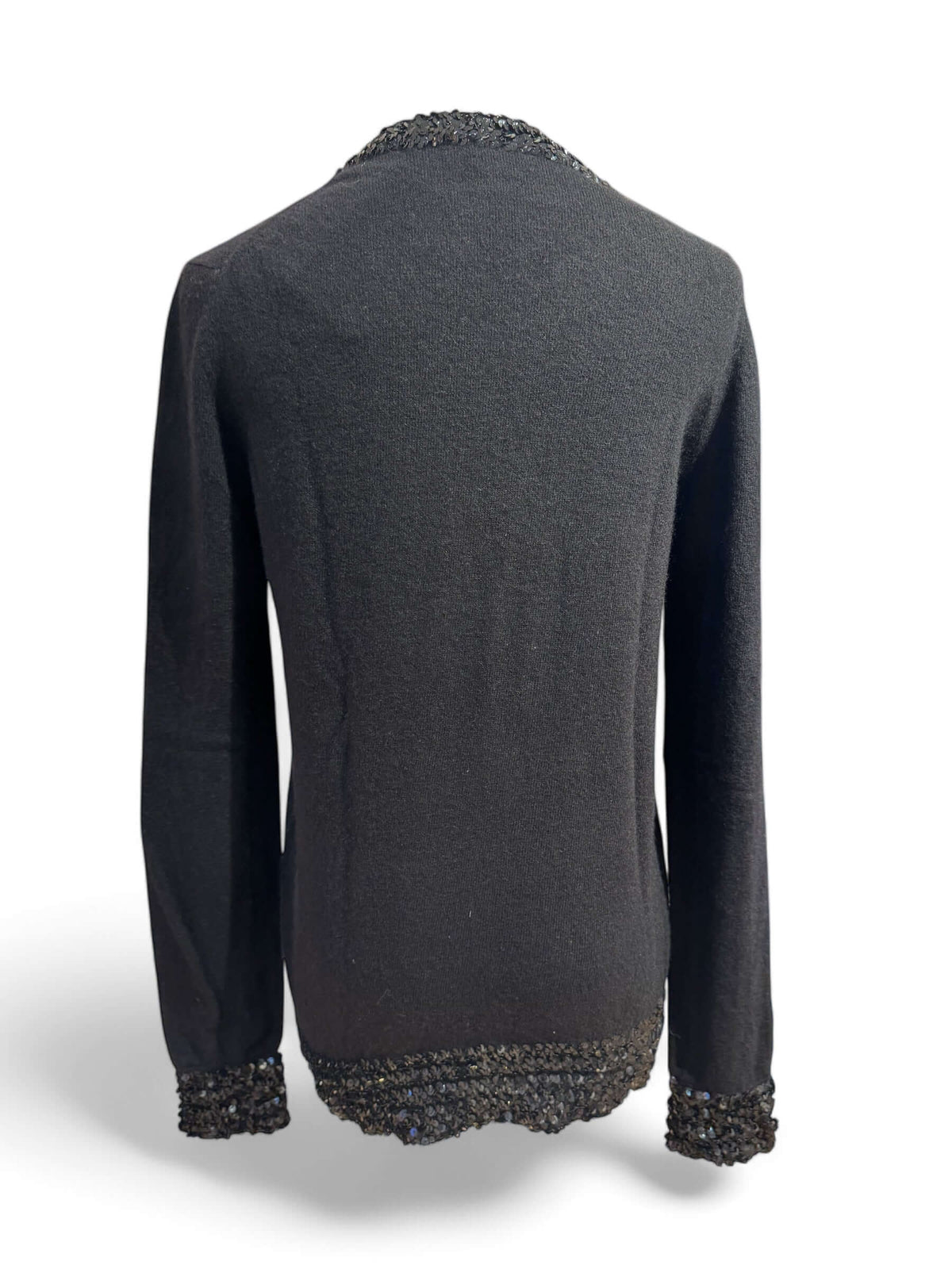 Chanel - Schwarzer Paillettenpullover TM