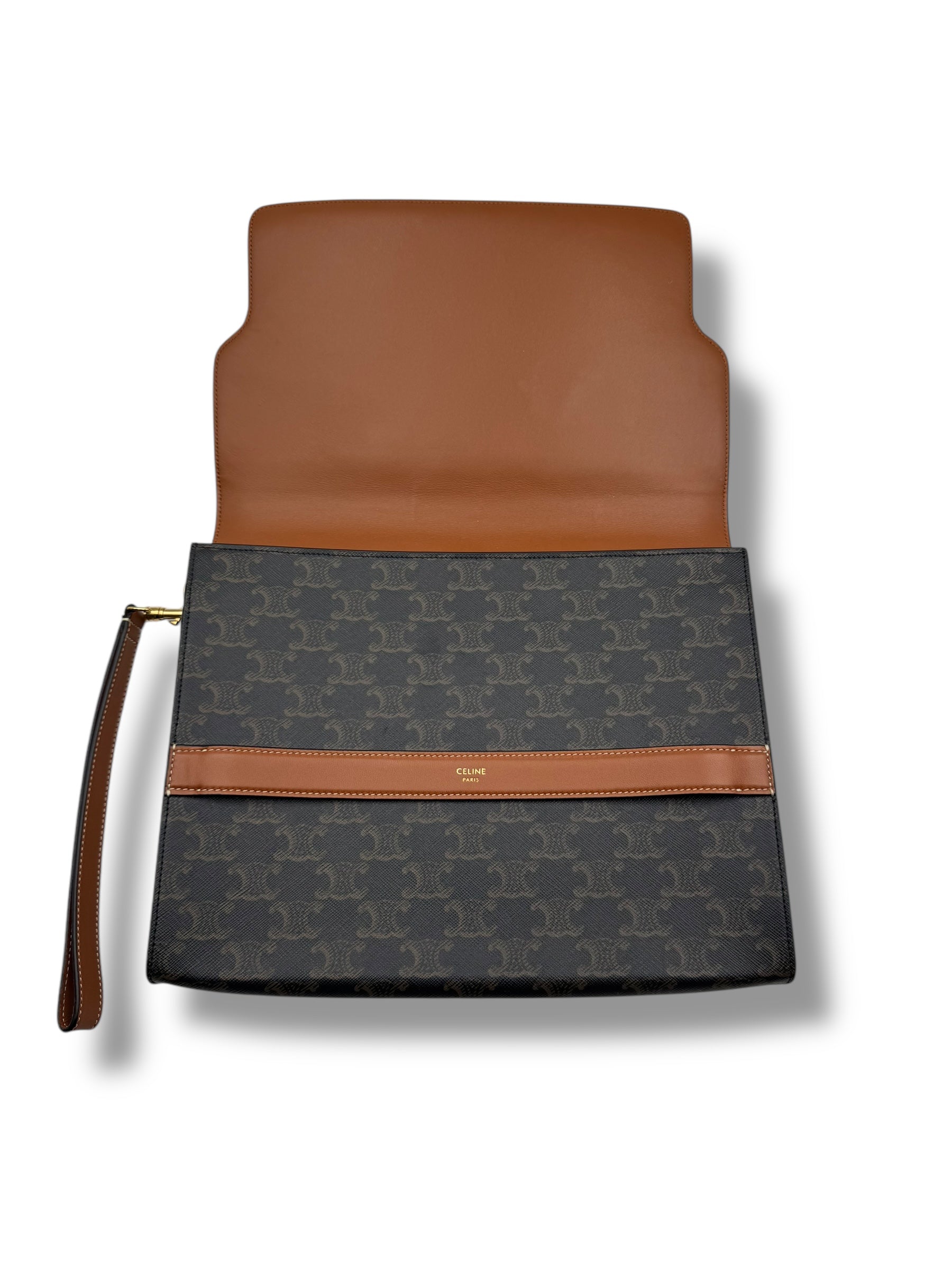 Céline - Canvas and leather clutch