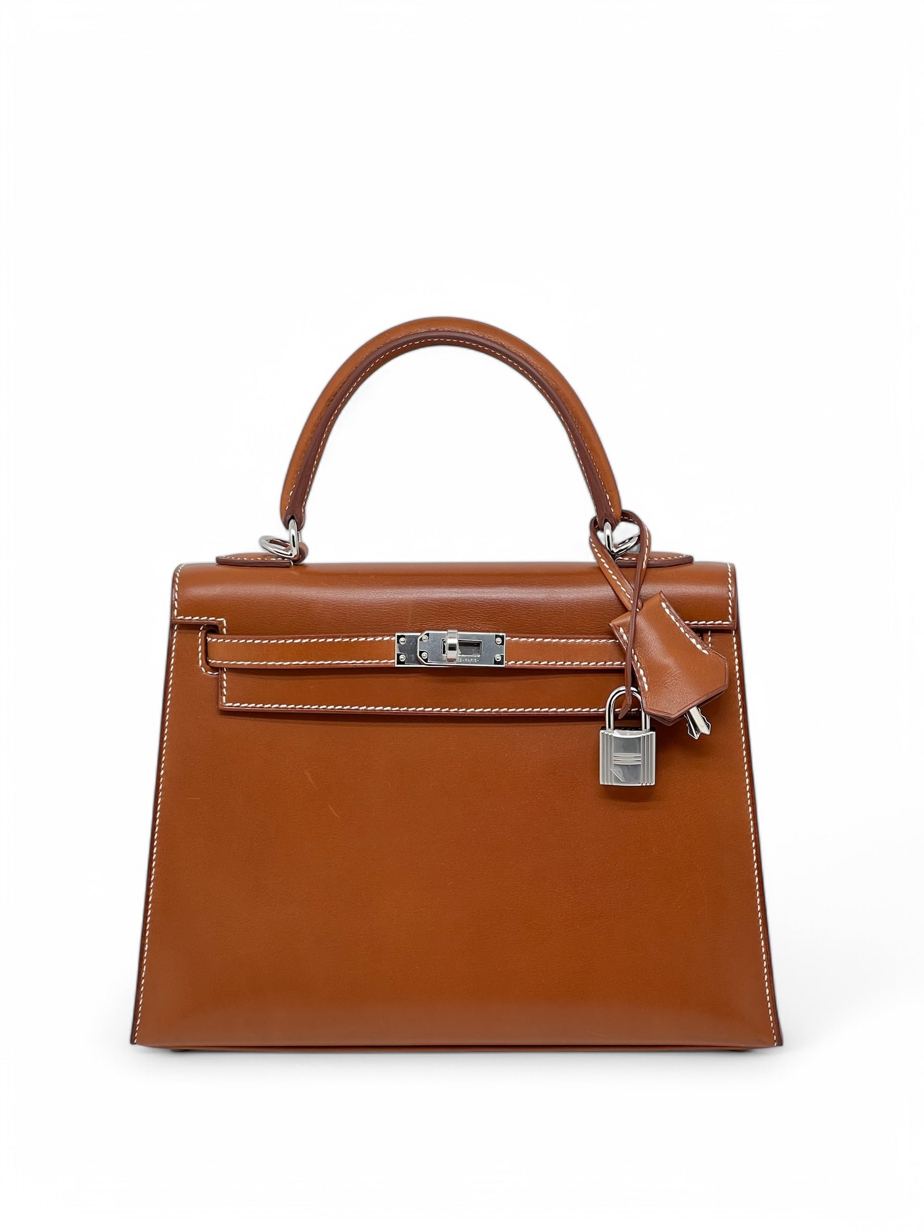 Hermès - Sac Kelly 25 cuir Barénia Naturel Fauve 2024