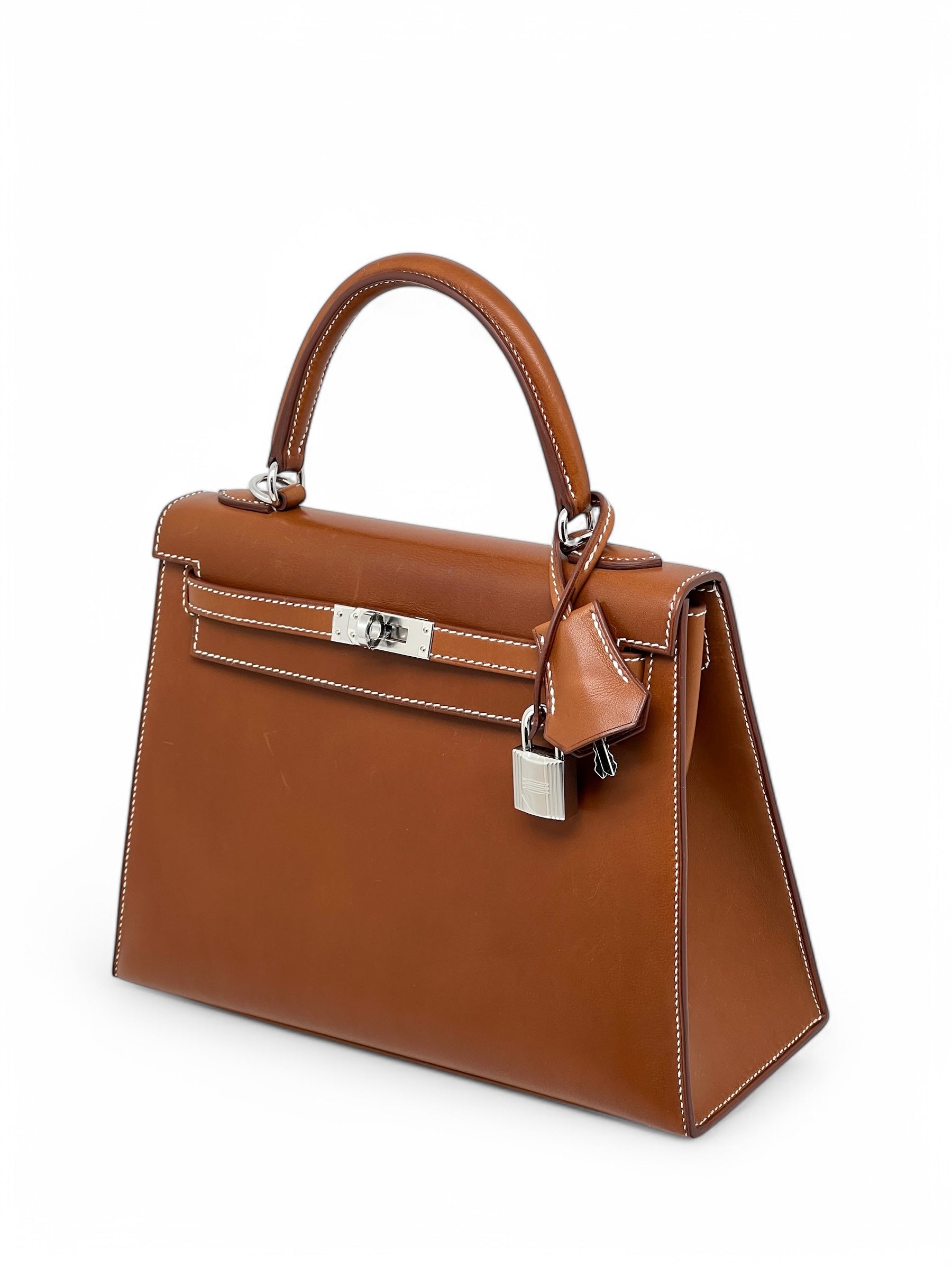 Hermès - Sac Kelly 25 cuir Barénia Naturel Fauve 2024