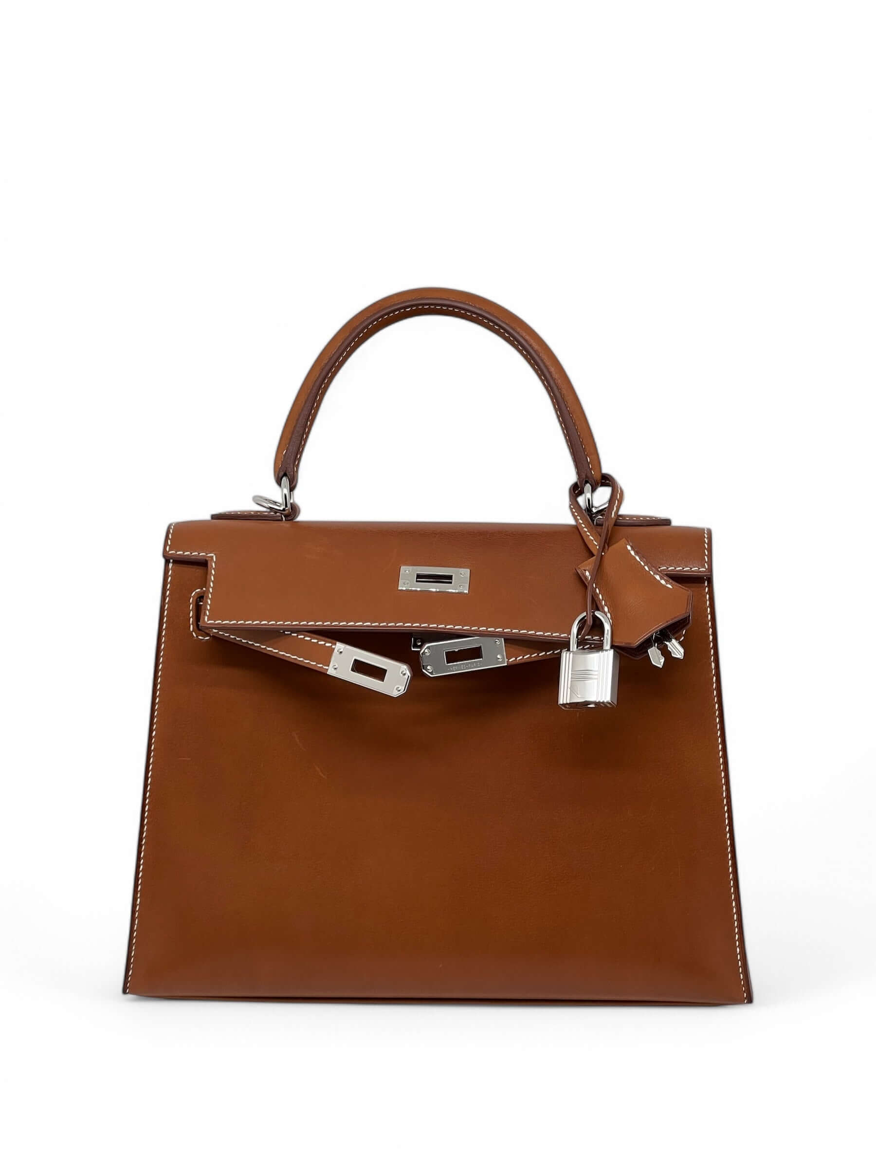 Hermès - Sac Kelly 25 cuir Barénia Naturel Fauve 2024