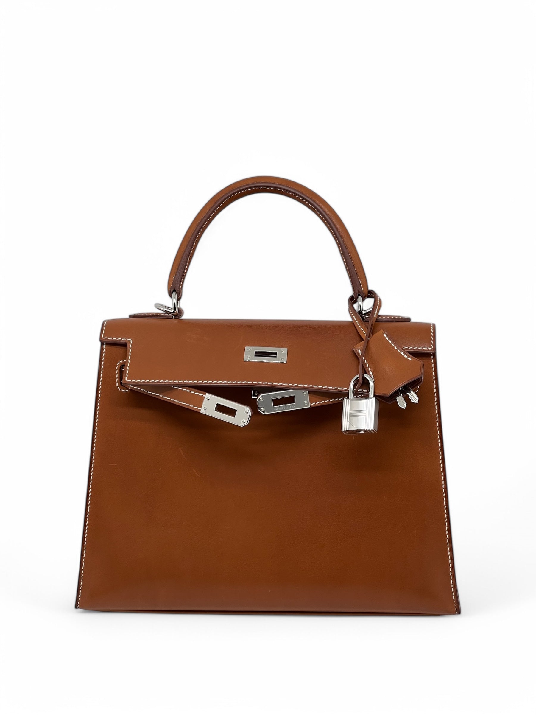 Hermès - Sac Kelly 25 cuir Barénia Naturel Fauve 2024