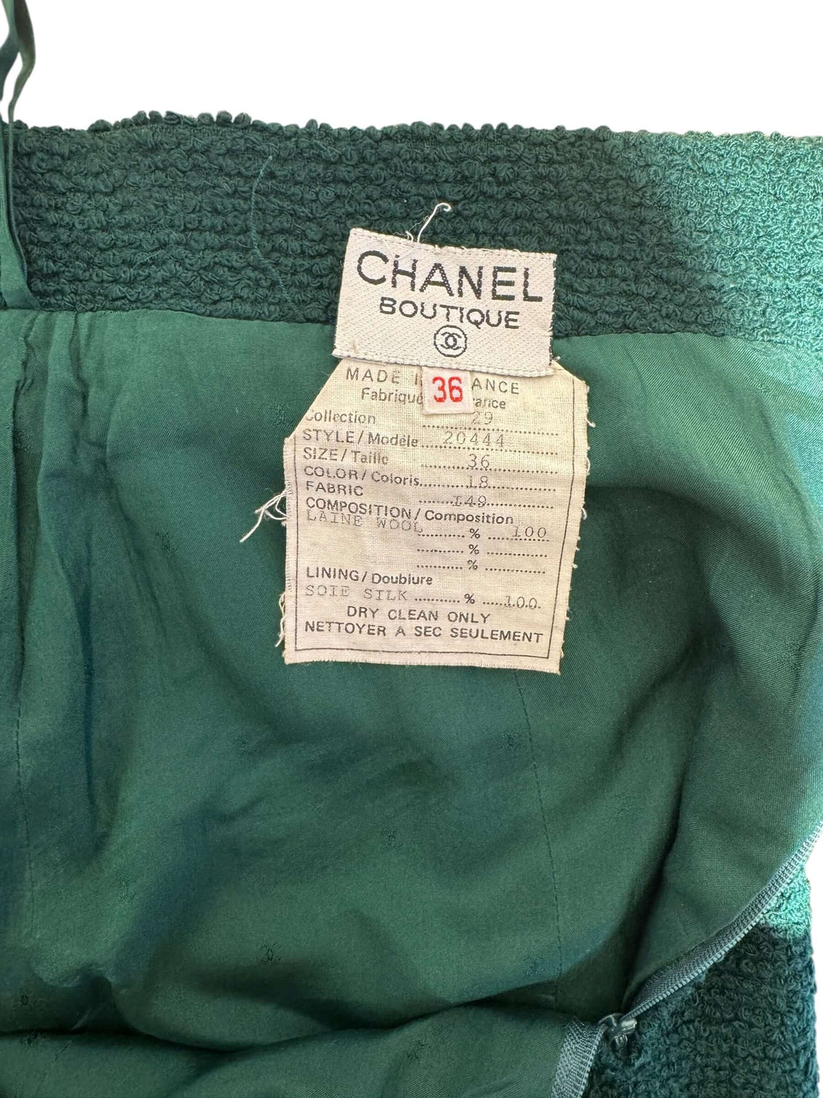 Chanel - Rock aus grünem Tweed