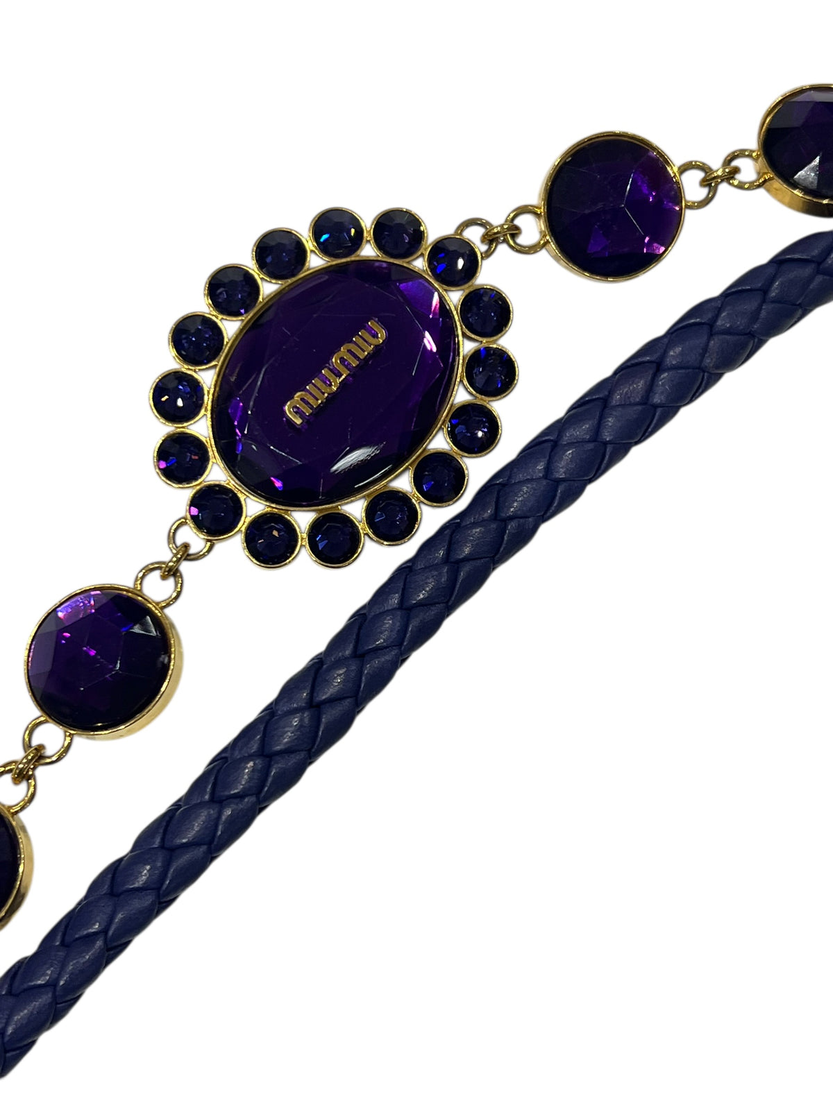 Miu Miu Sac Miu Crystal Cuir violet | Les Folies d’Eugénie