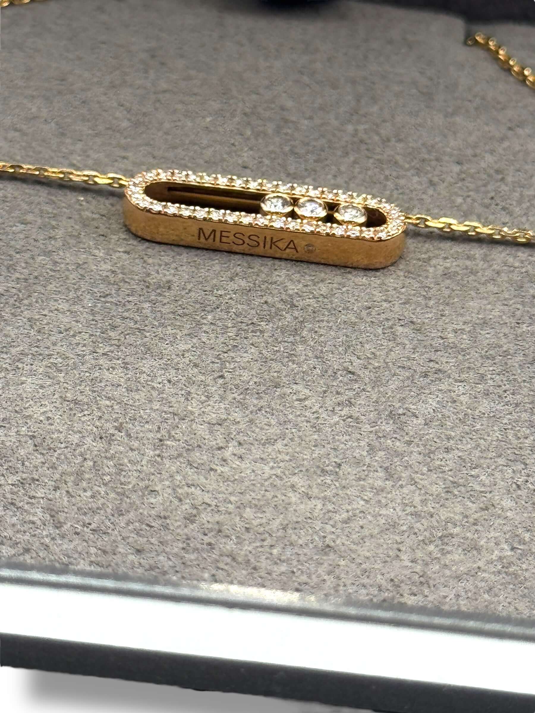 Messika - Collier Baby Move Pavé or rose 18ct