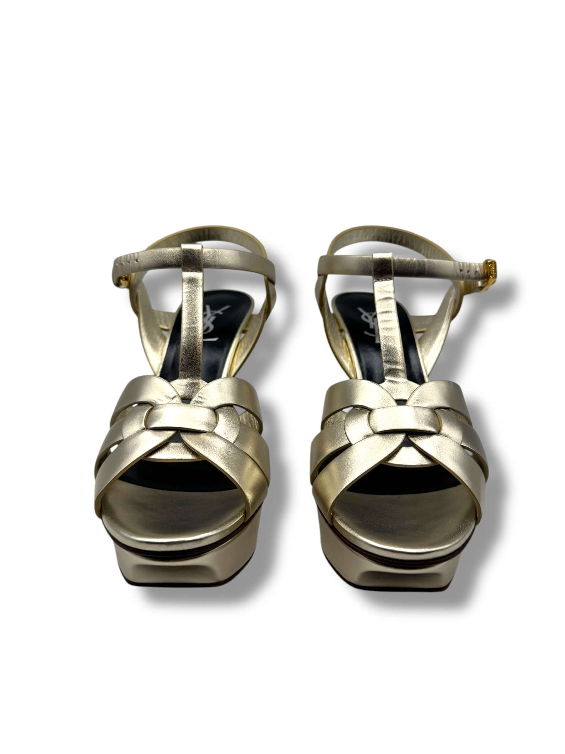 Saint Laurent - Escarpin Tribute doré T38