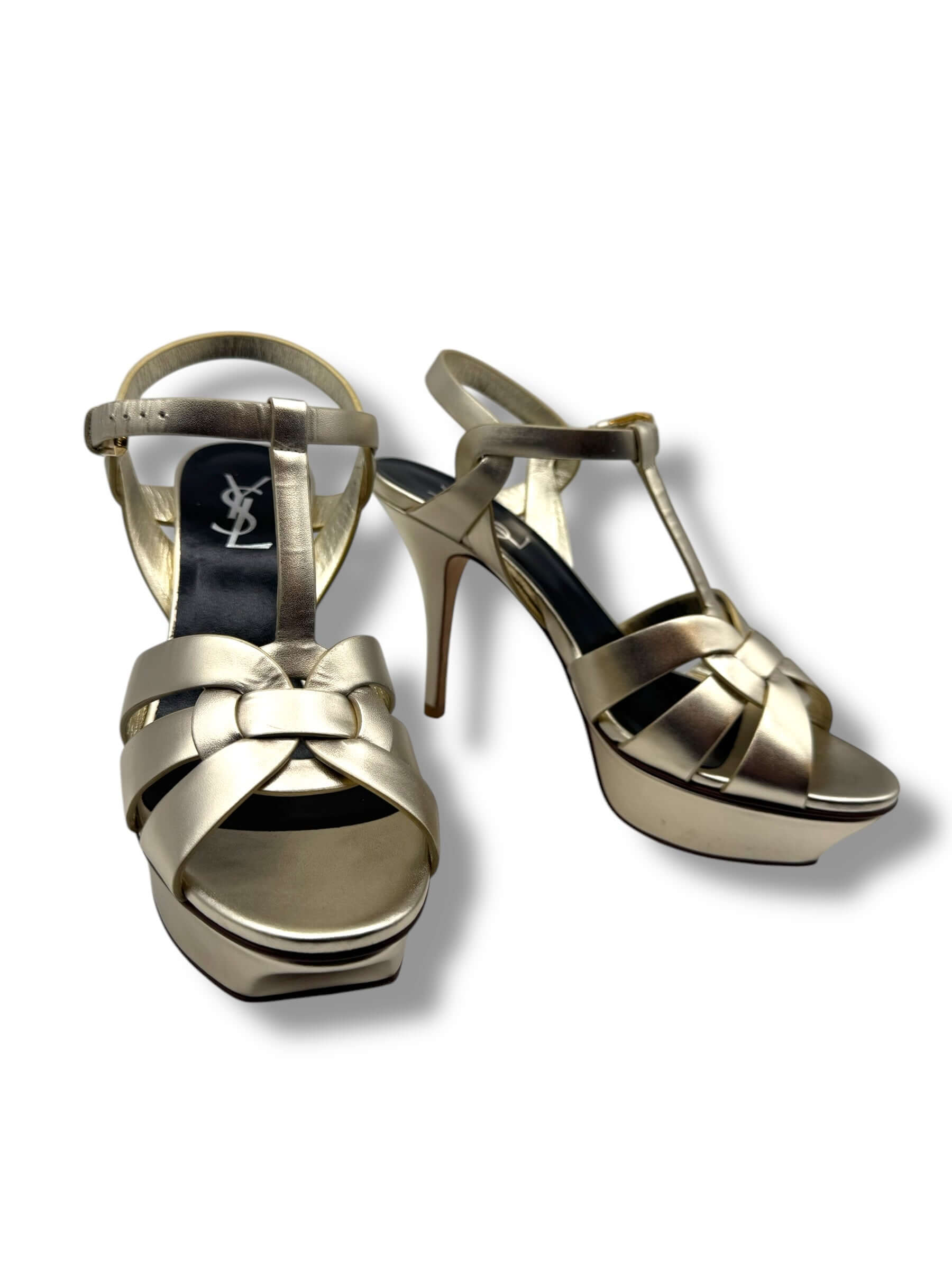Saint Laurent - Escarpin Tribute doré T38
