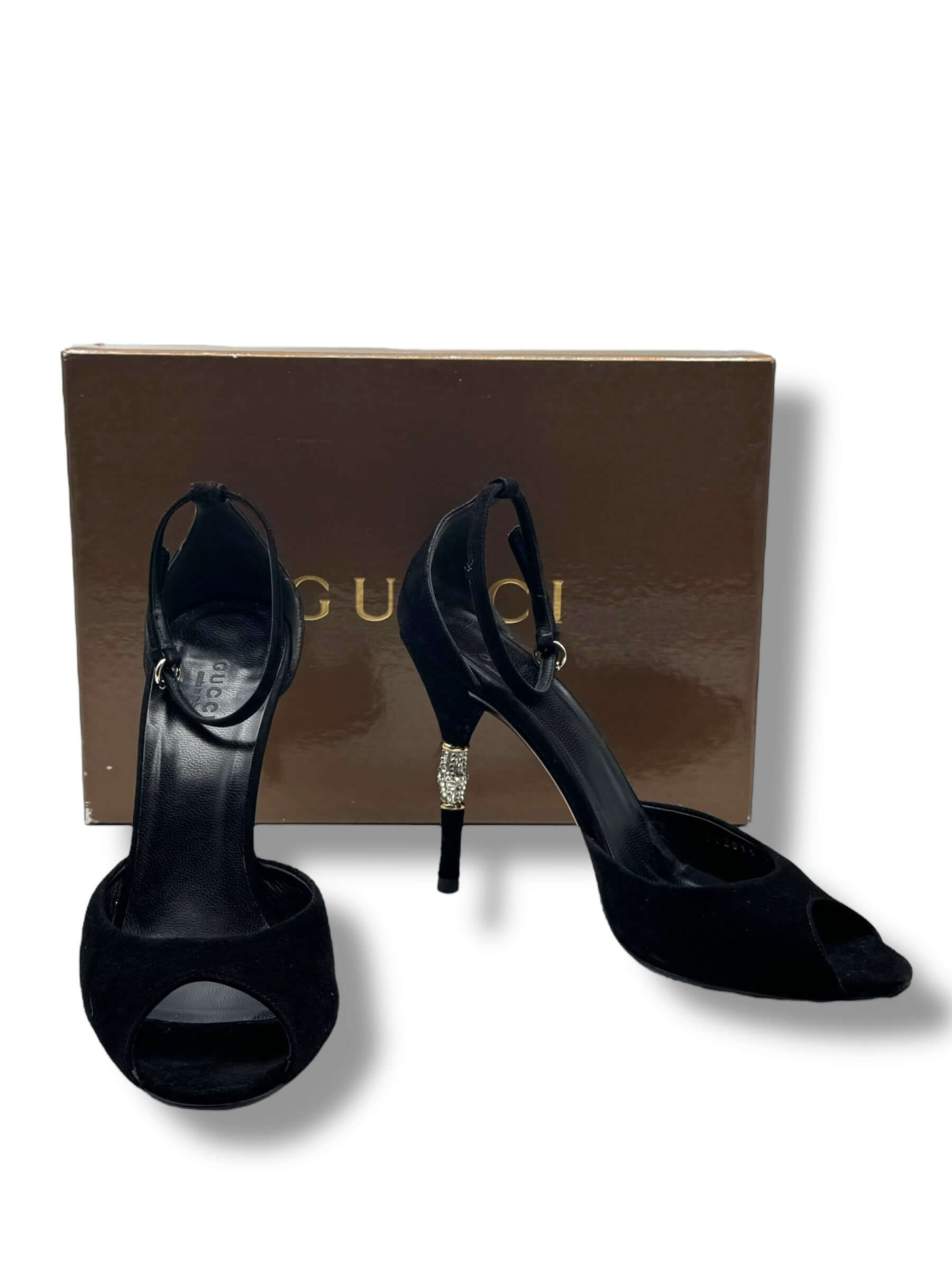 Gucci - Escarpins talons à strass T37C