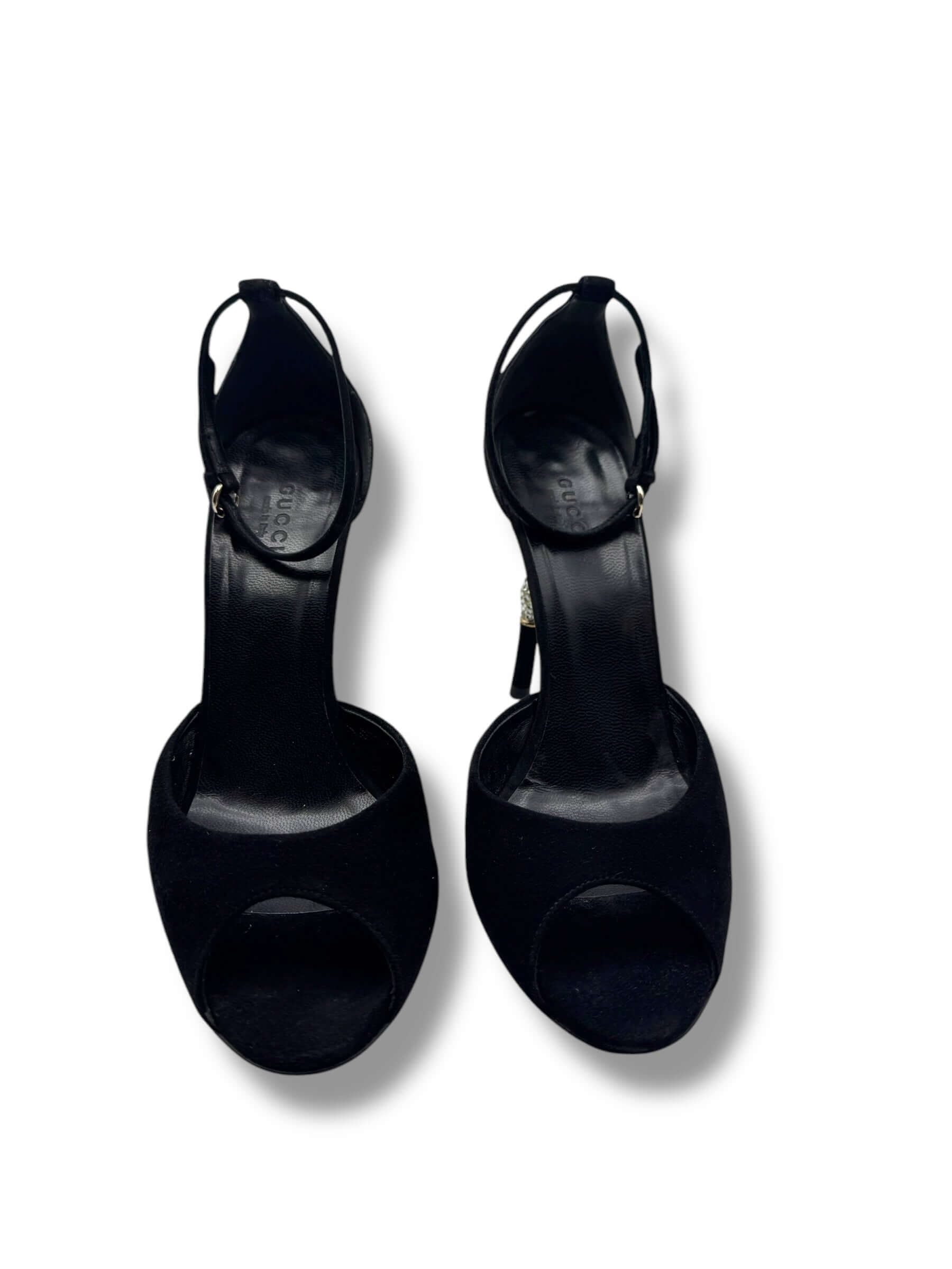 Gucci - Escarpins talons à strass T37C