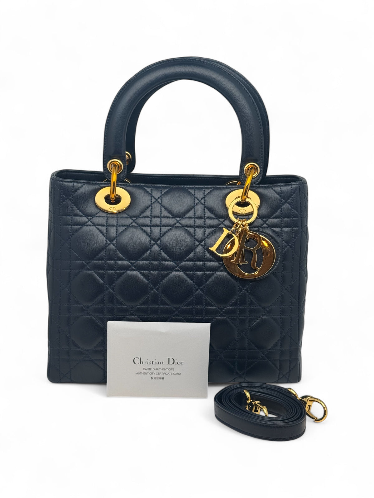 Christian Dior - Lady Dior MM Tasche Blau