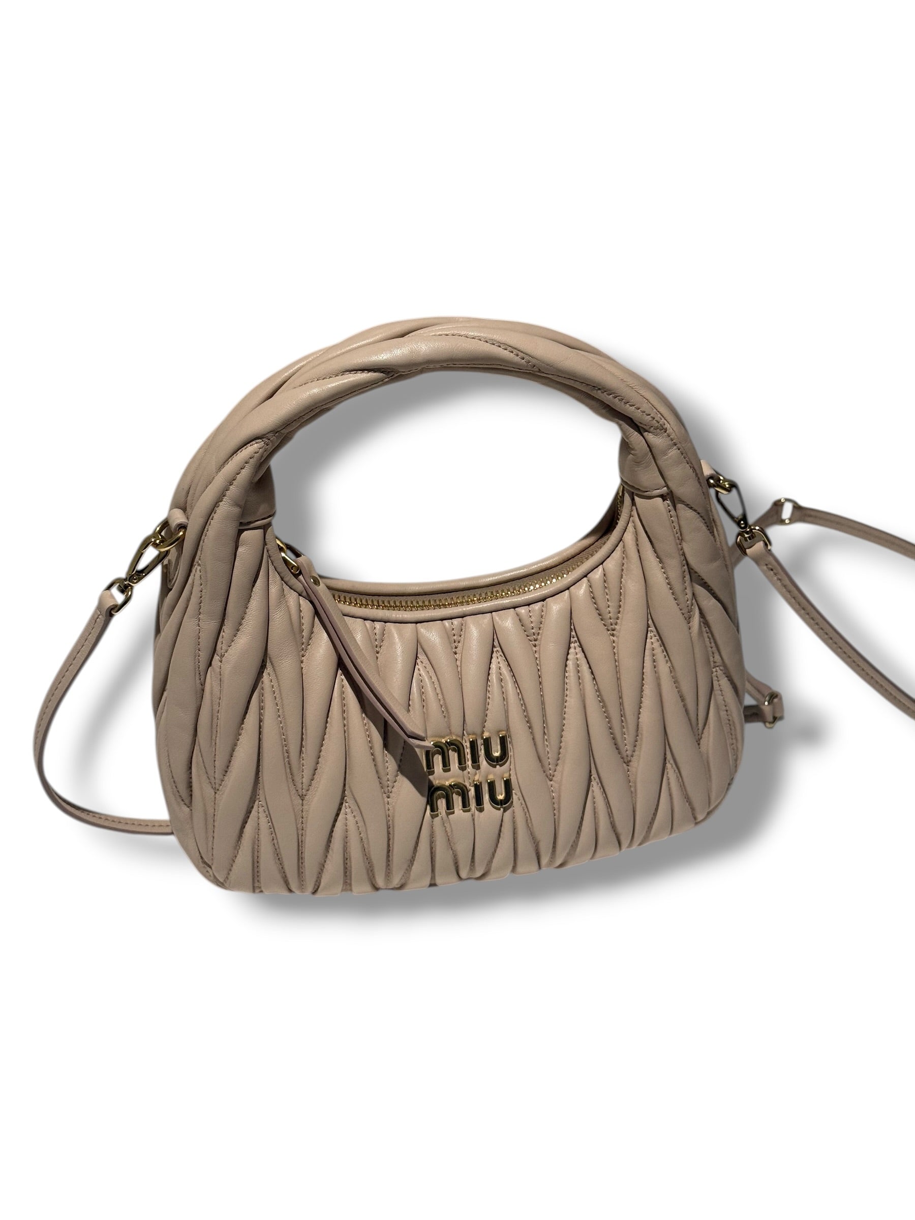 Miu Miu - Sac Wander nude nappa matelassé
