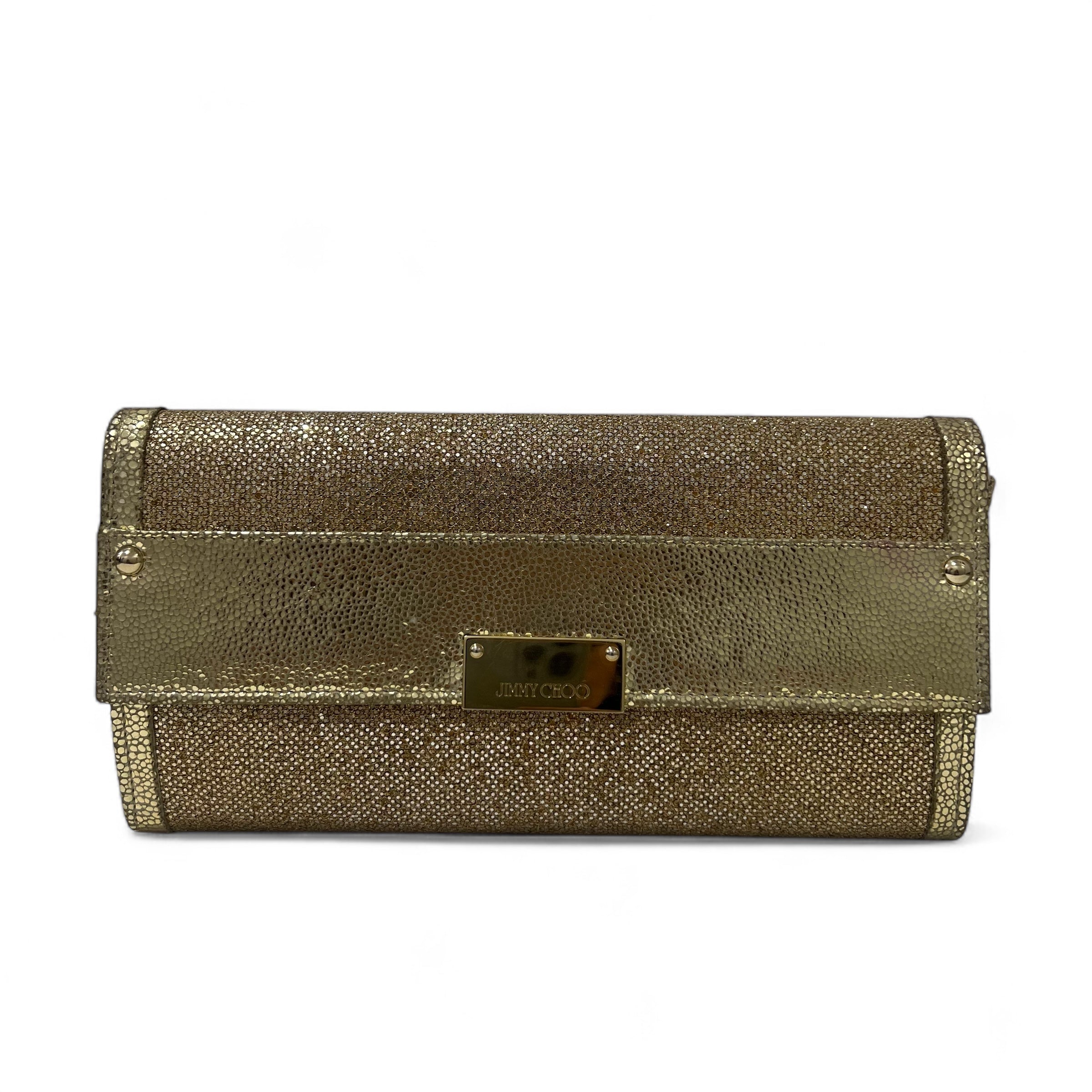 Jimmy Choo - Pochette dorée pailletée