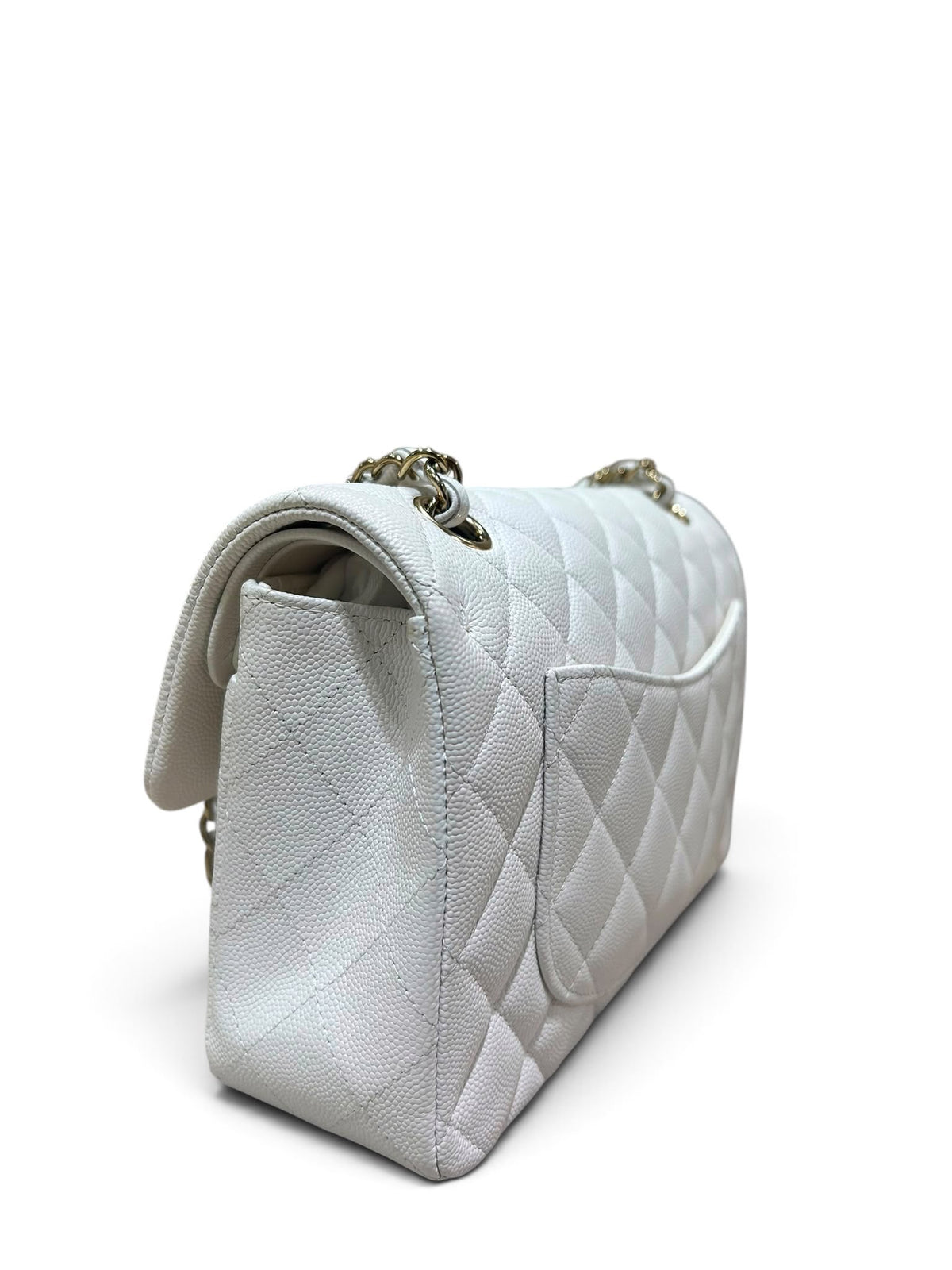 Chanel - Timeless Classique bianca in pelle caviar