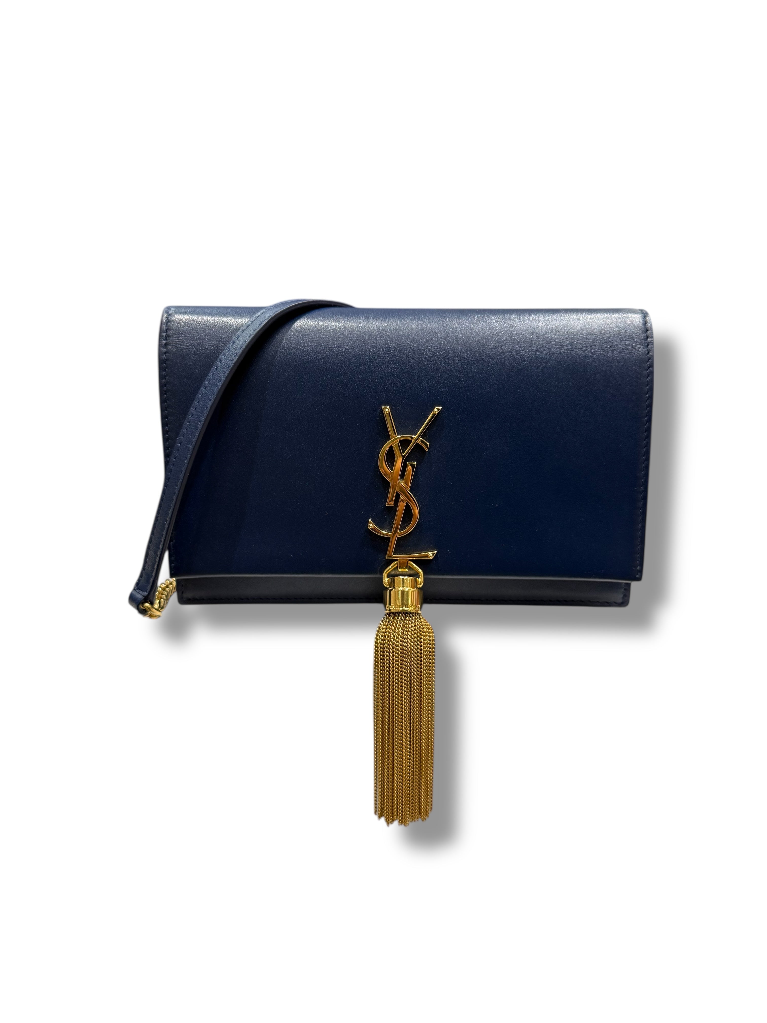 Saint Laurent - Sac Wallet on chain Kate Bleu navy