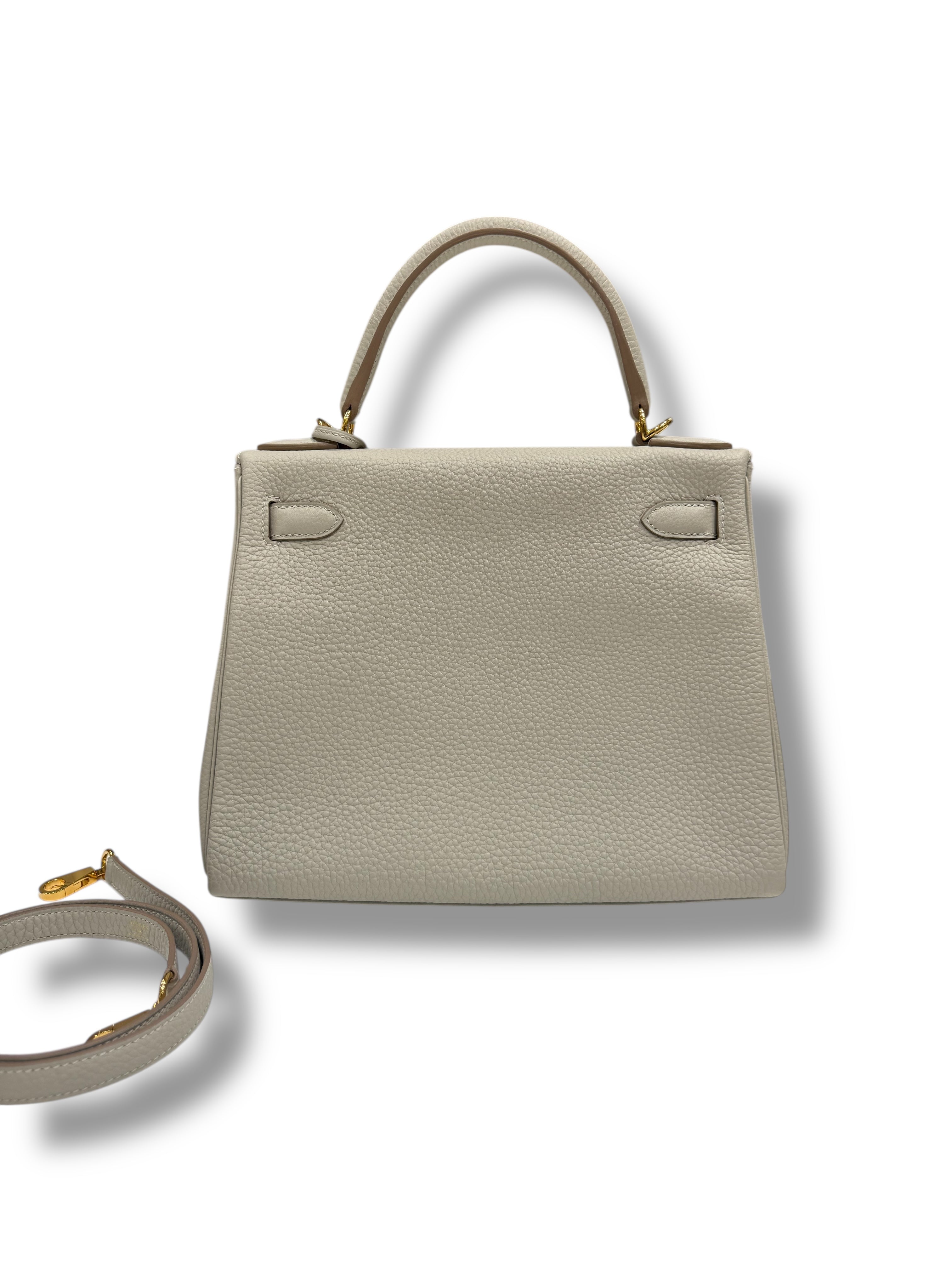 Hermès - Sac Kelly 28 Gris perle GHW
