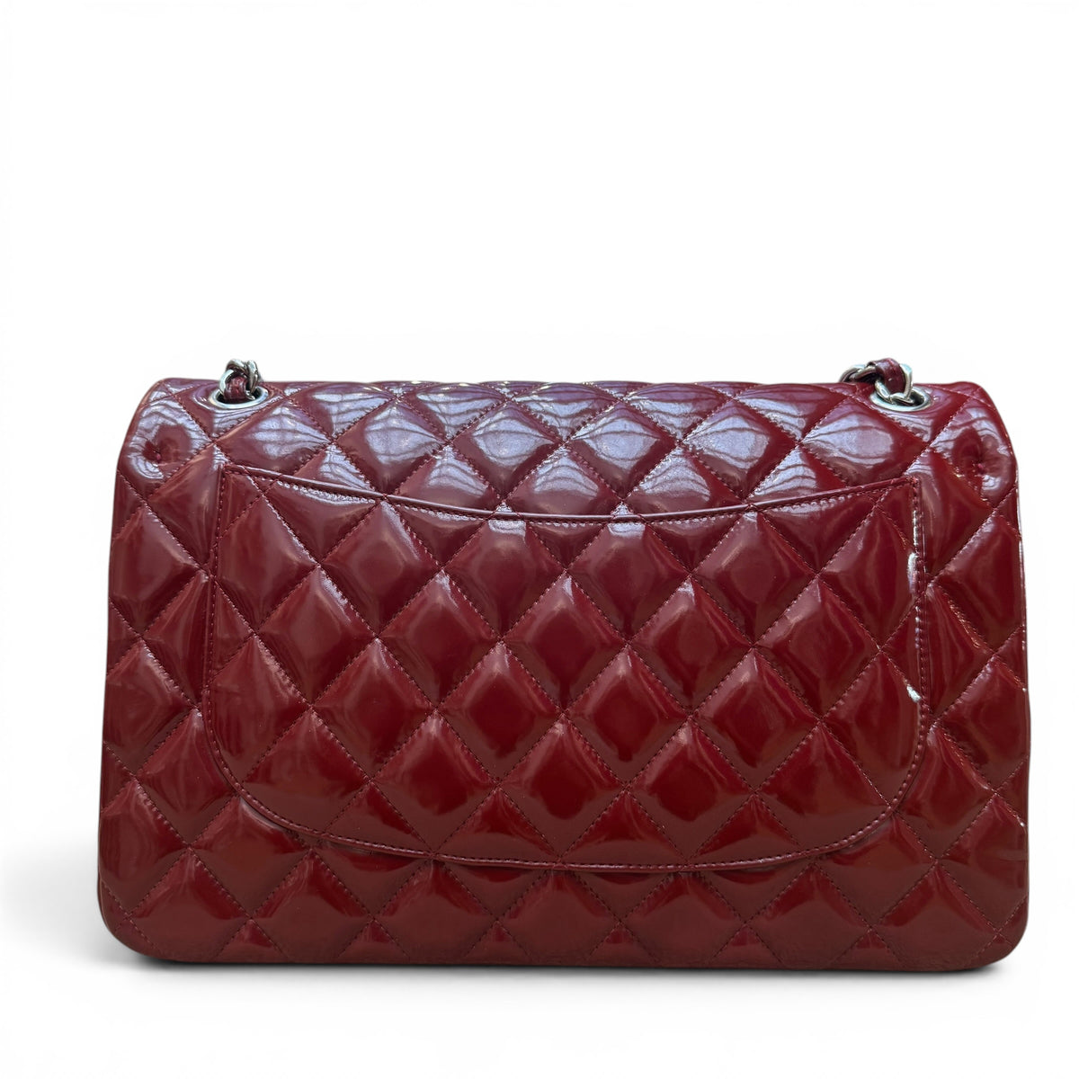 Chanel - Sac Jumbo cuir vernis rouge