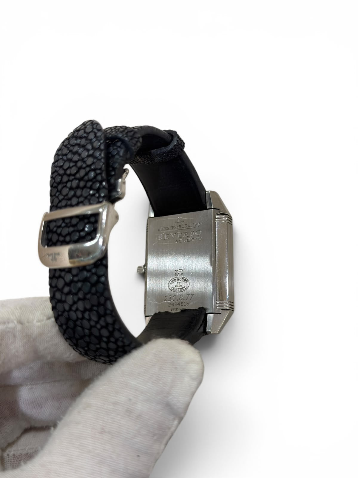 Jaeger-LeCoultre - Montre Reverso Squadra bracelet en galuchat