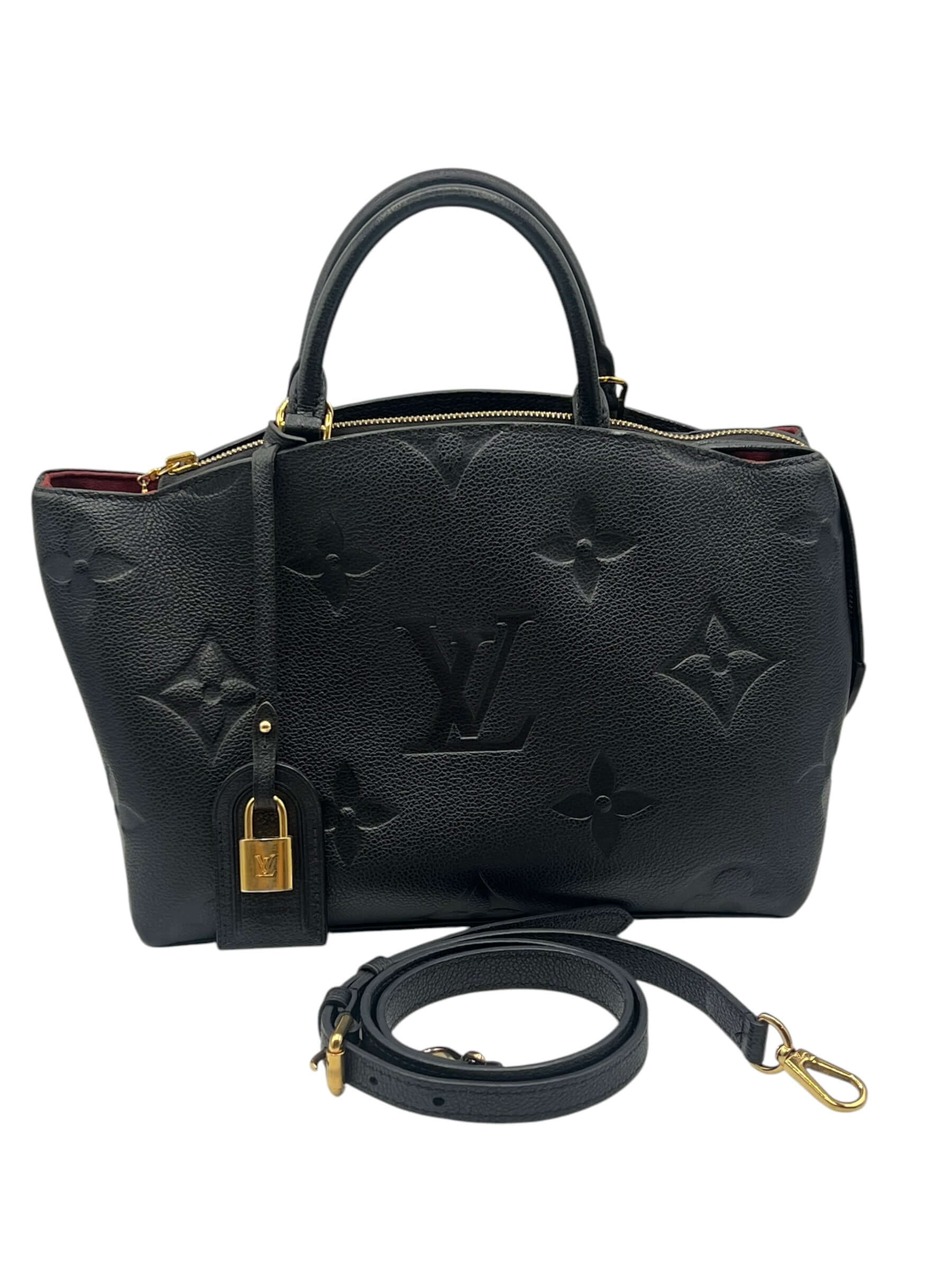 Louis Vuitton - sac petit palais cuir emprunte noir