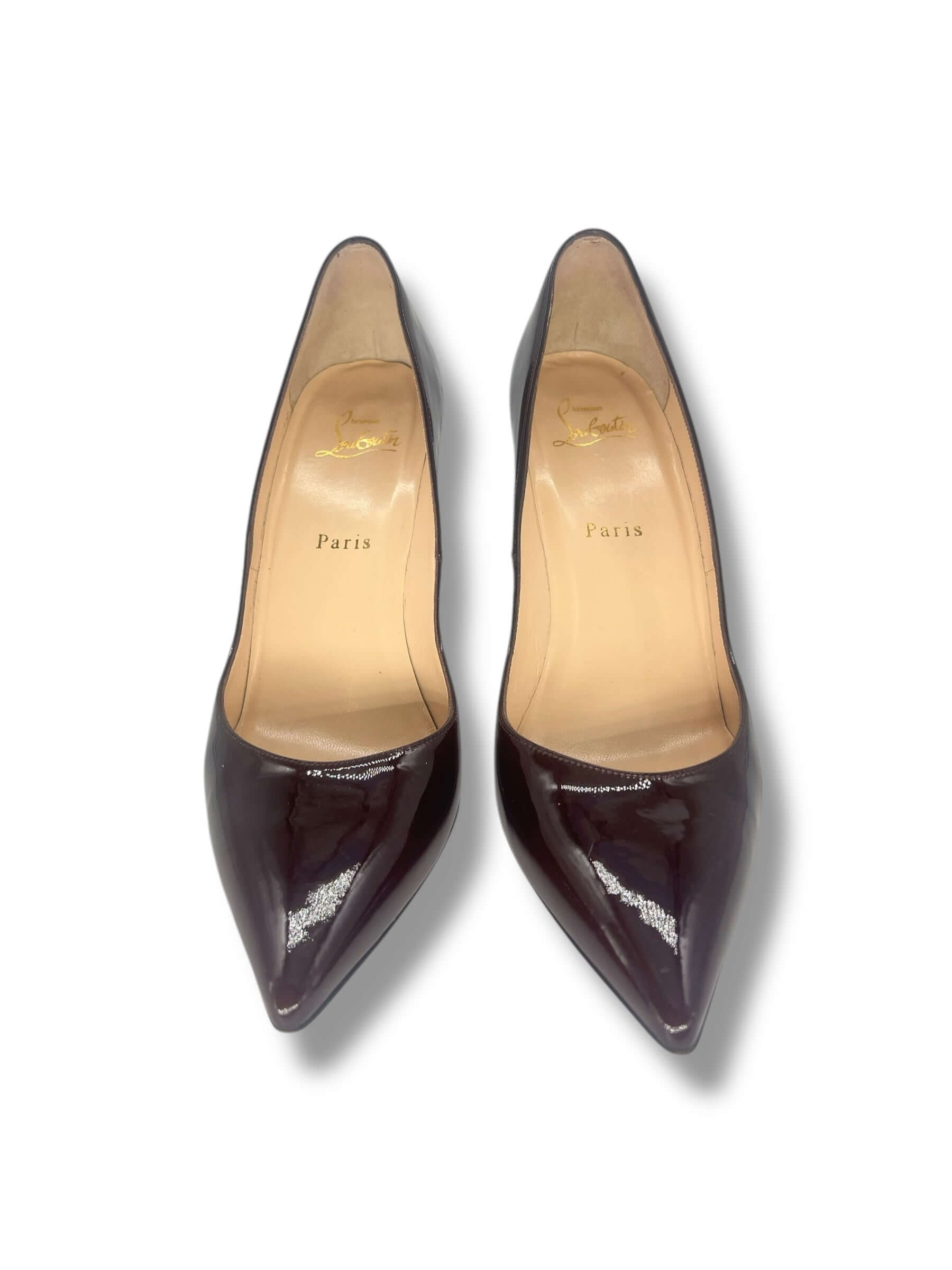 Louboutin - Pumps So Kate aubergine lackiert Gr. 39,5