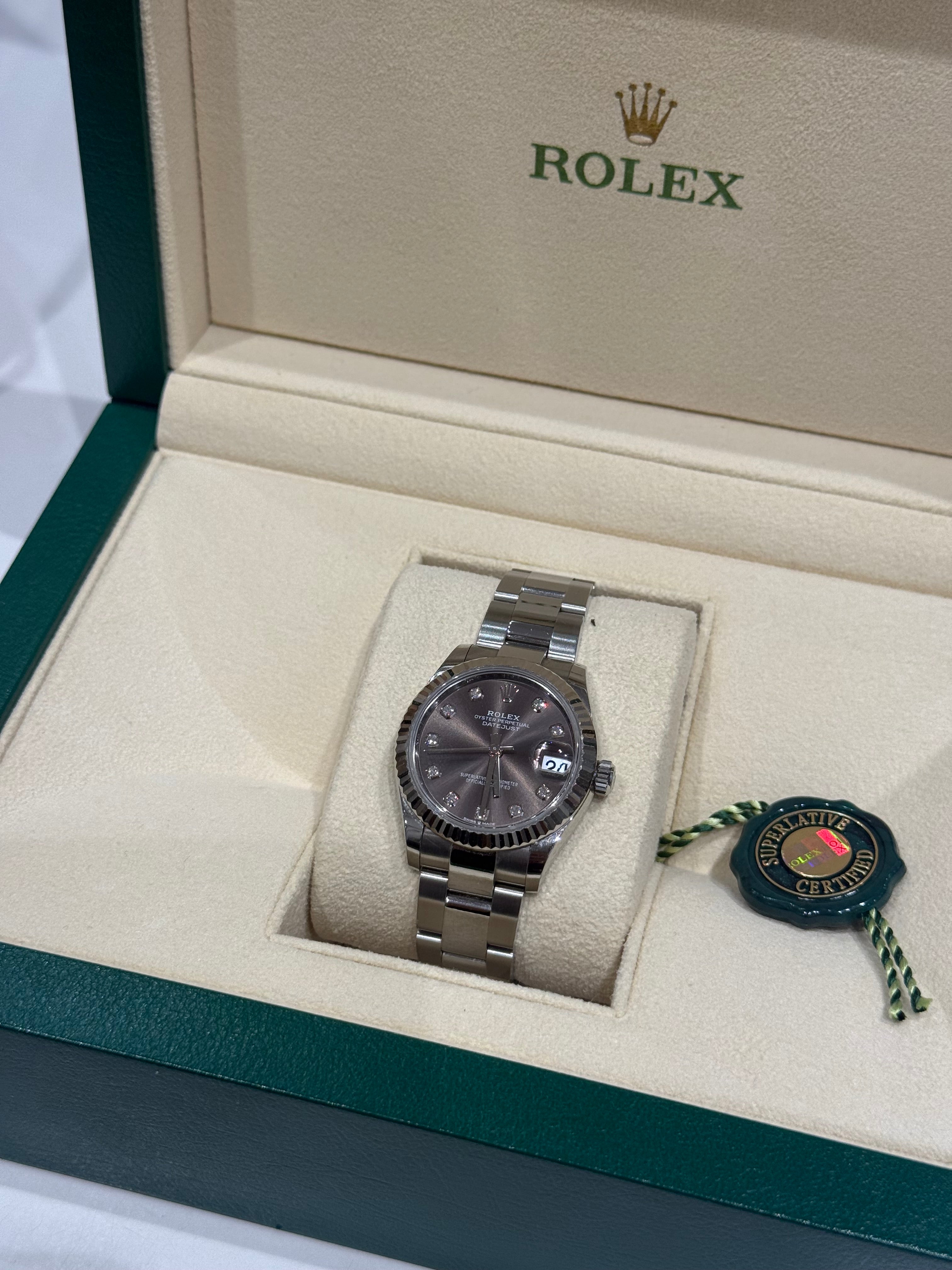 Rolex - Montre Datejust 31 mm diamants et Oyster