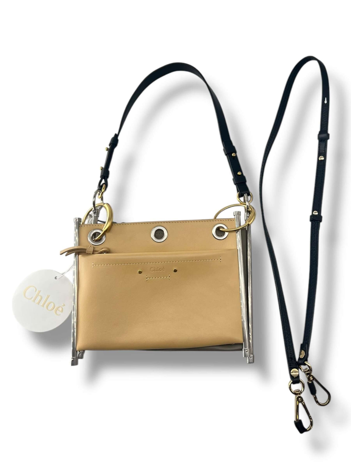 Chloé - Borsa Roy beige e kaki