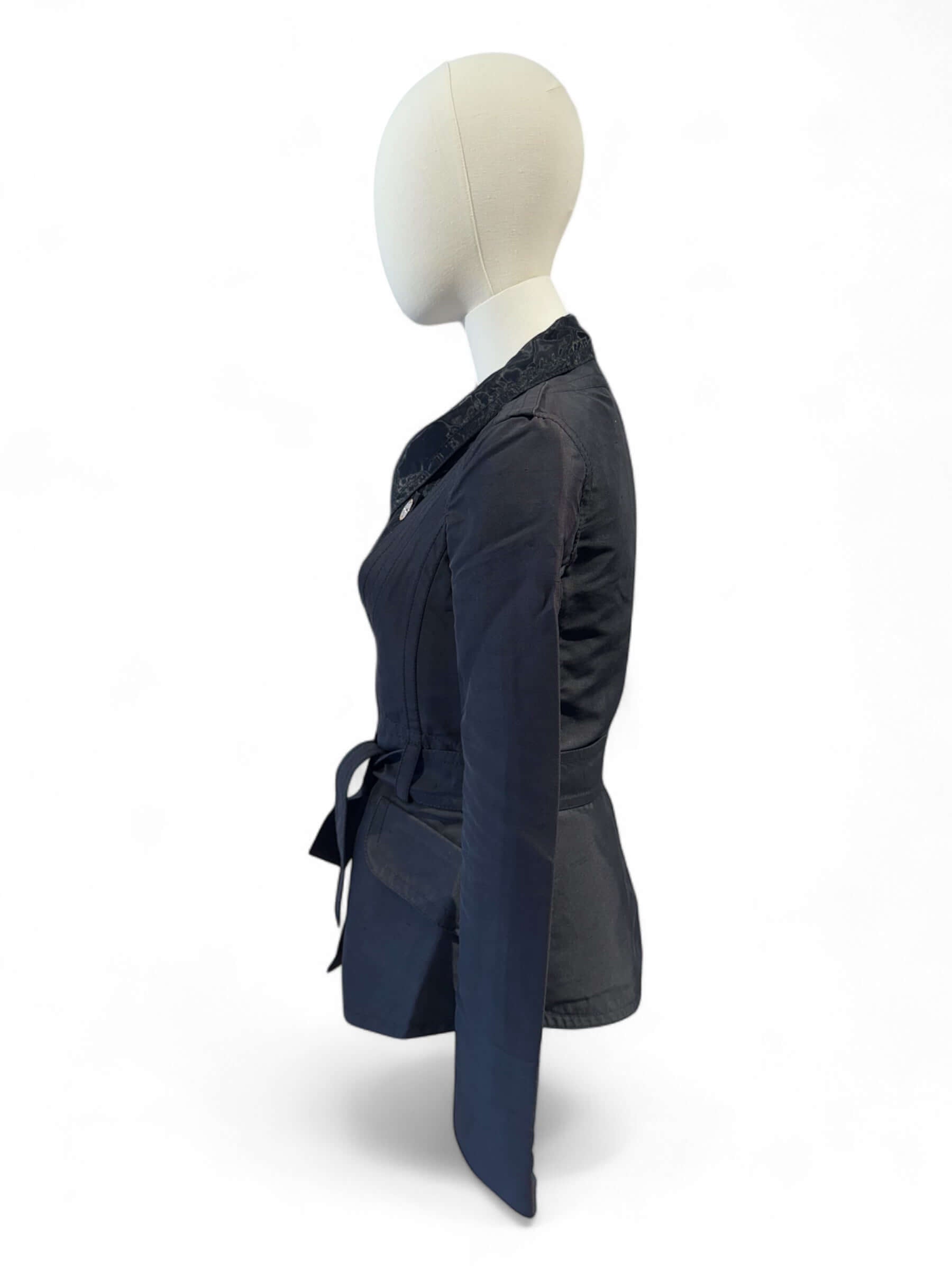Céline - Black two-material jacket, size 38