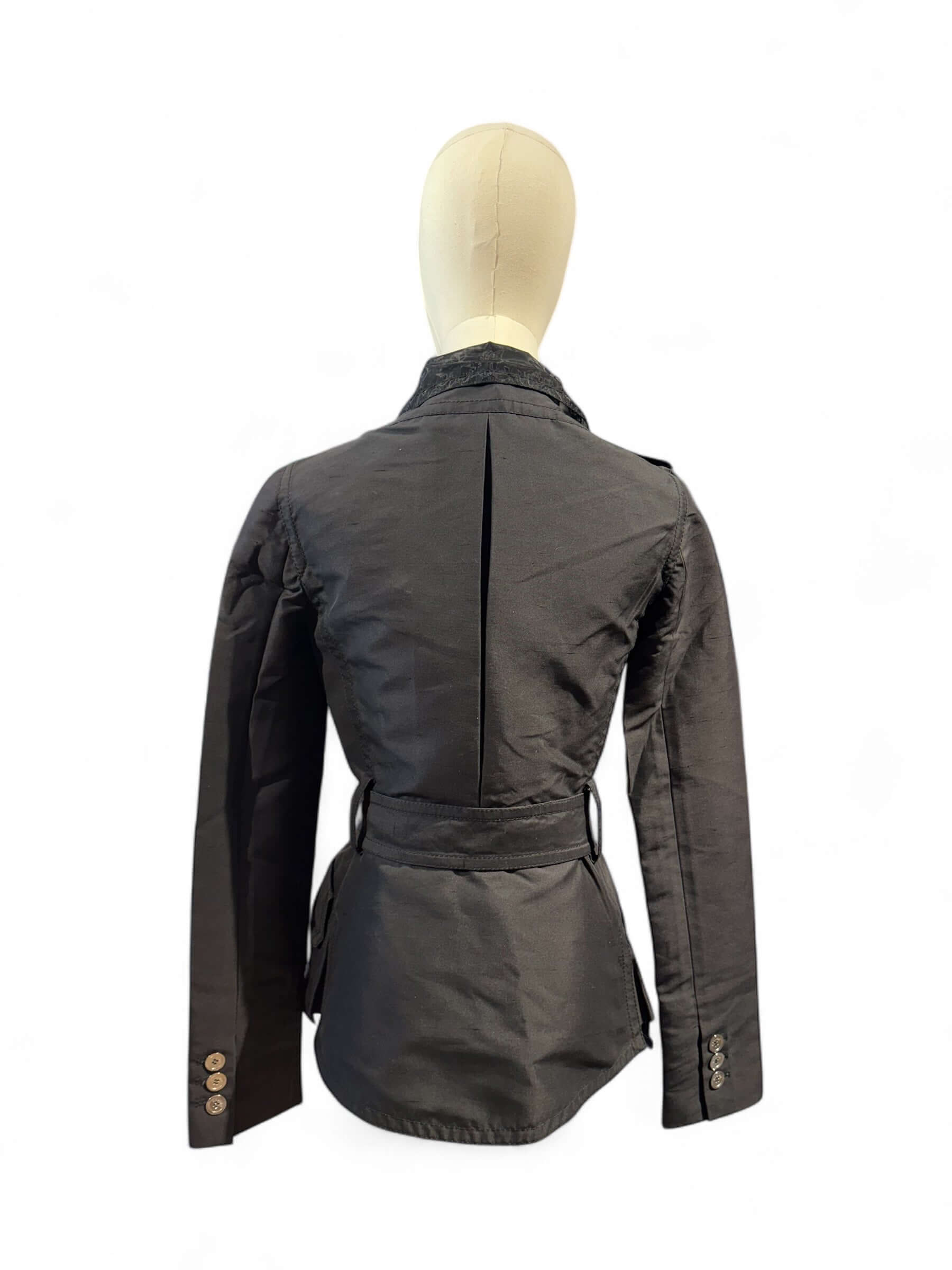 Céline - Black two-material jacket, size 38