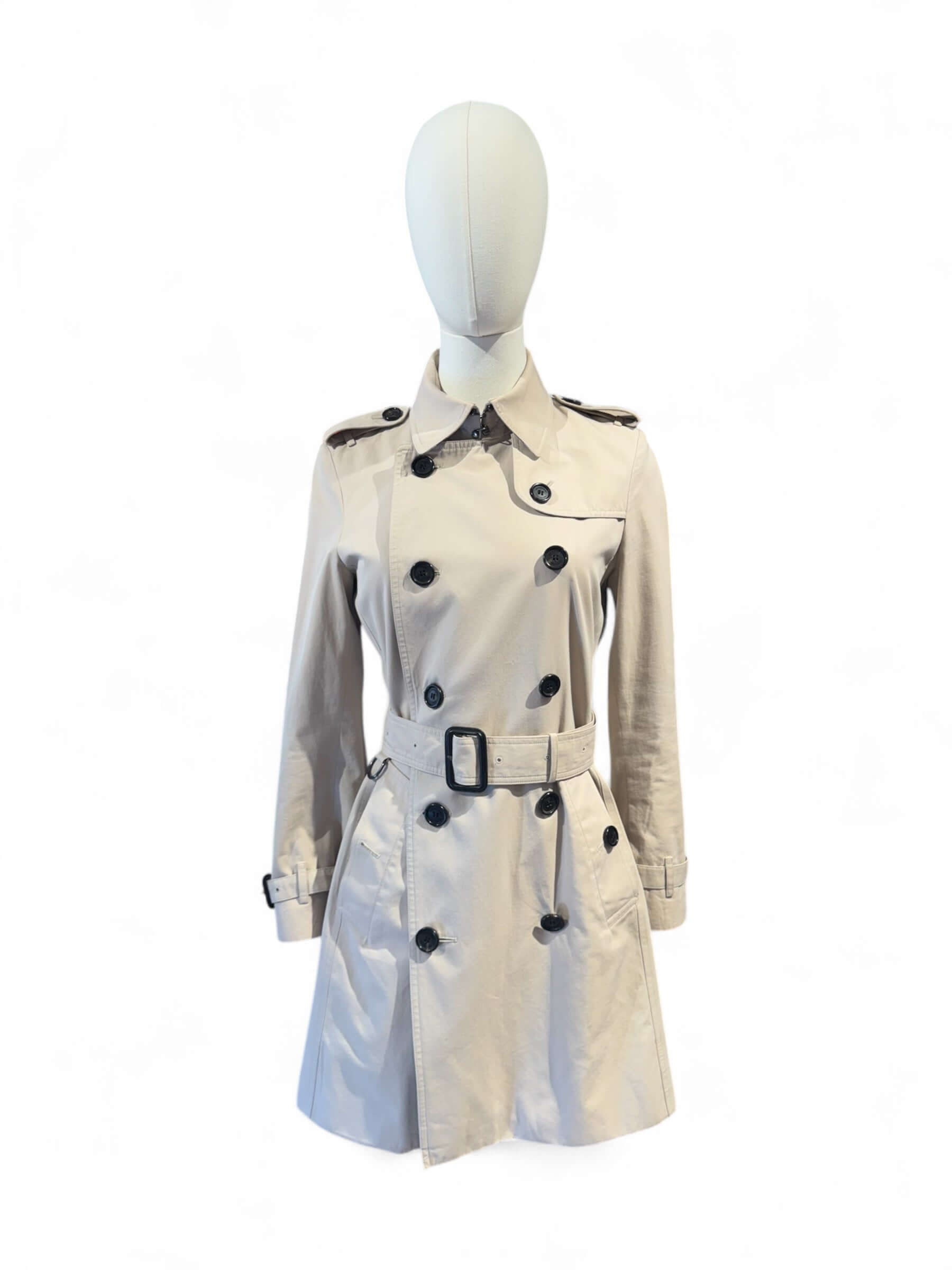Burberry - Short tartan trench coat, size 36