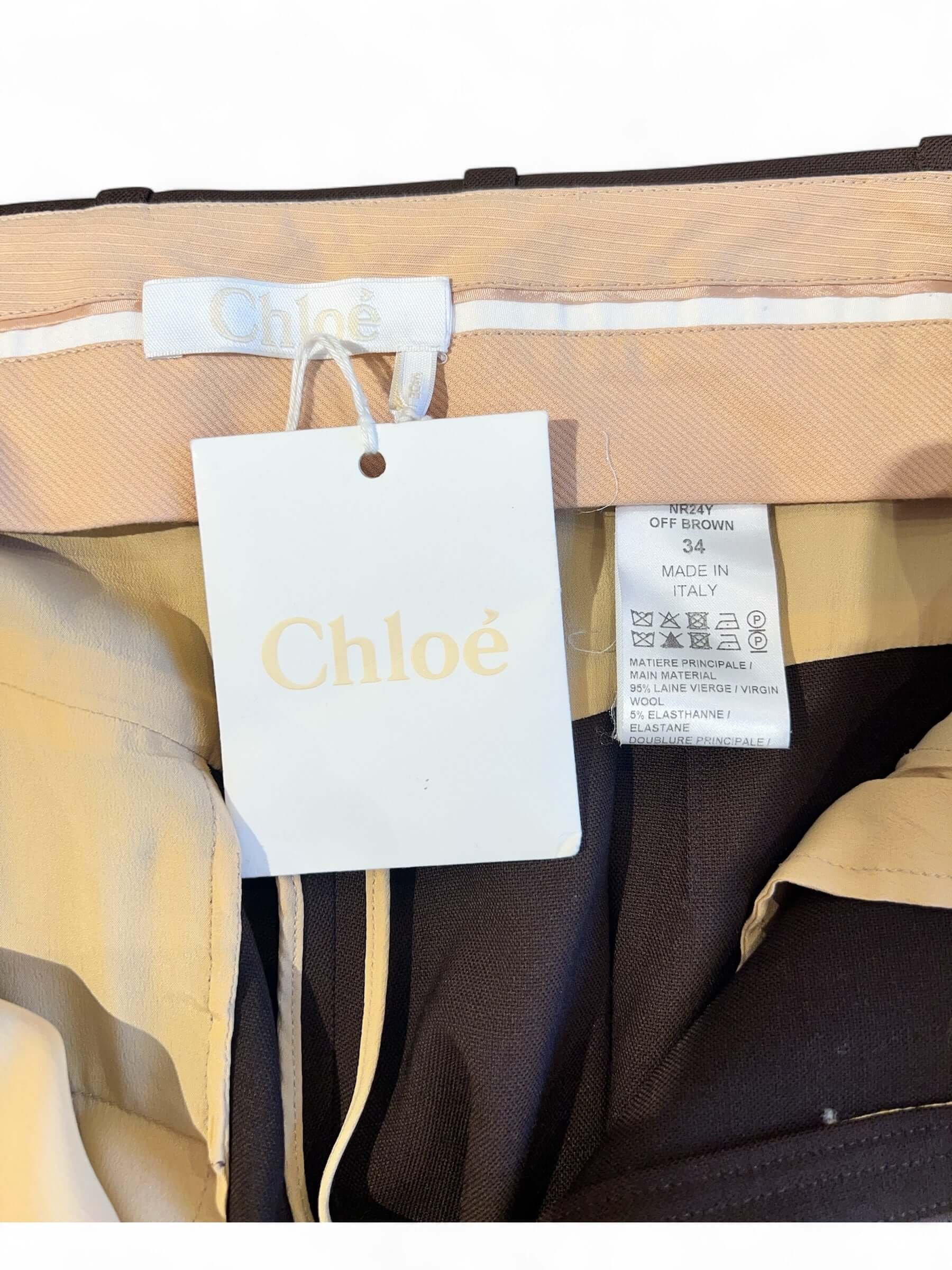Chloé - Pantalon droit marron T34