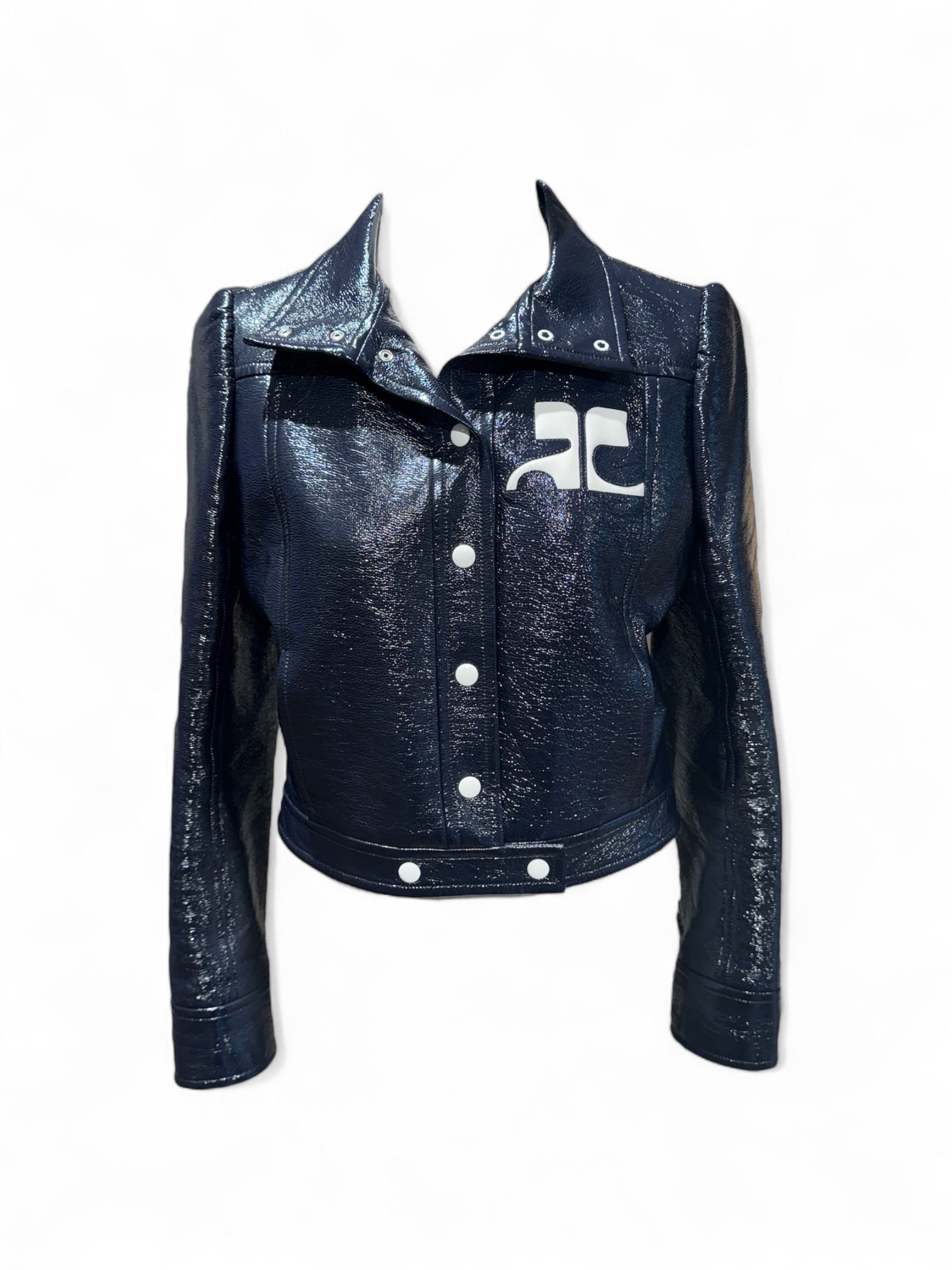 Courrèges - Navy blue vinyl jacket