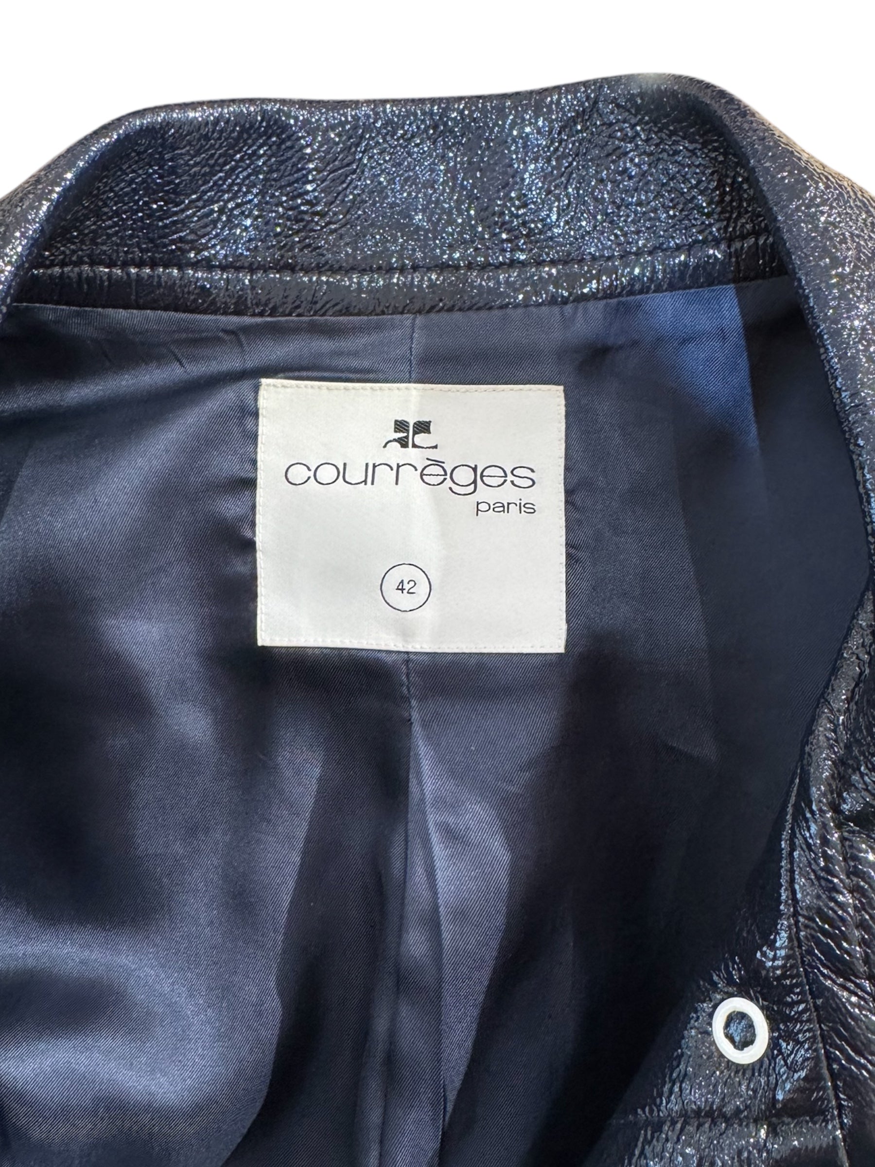 Courrèges - Navy blue vinyl jacket