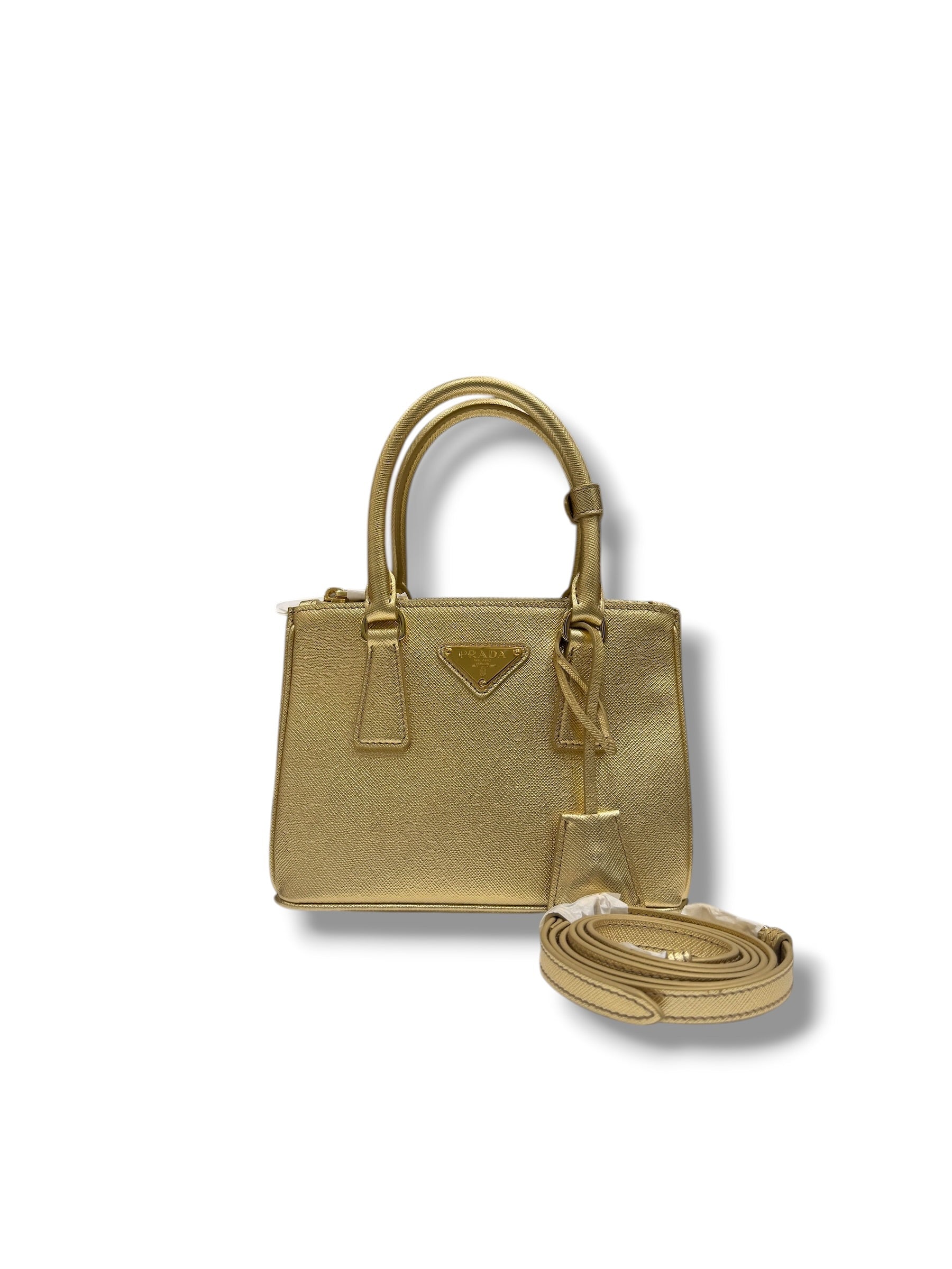 Prada - Sac Galleria mini Doré