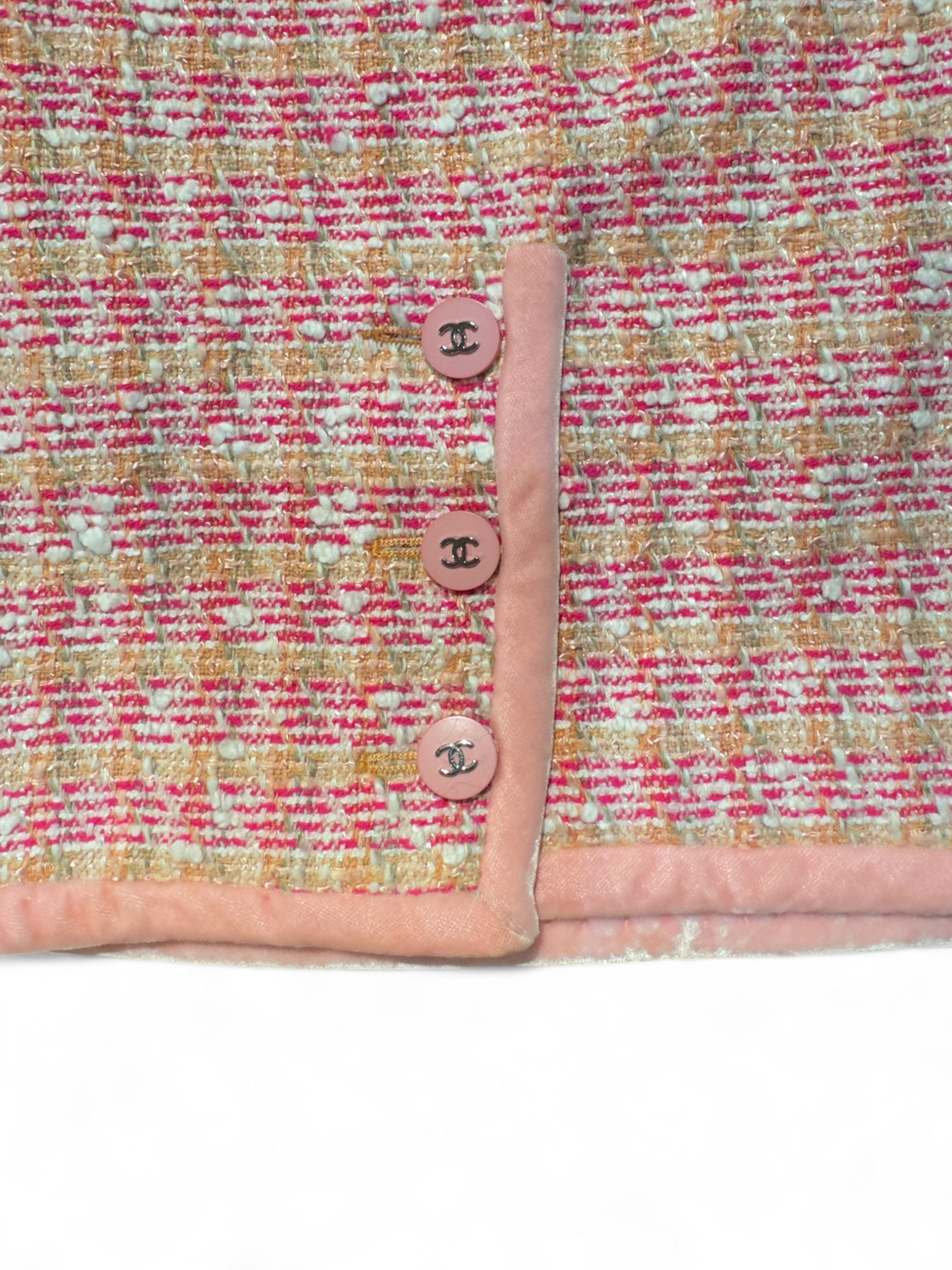 Chanel - Jupe en tweed rose T42