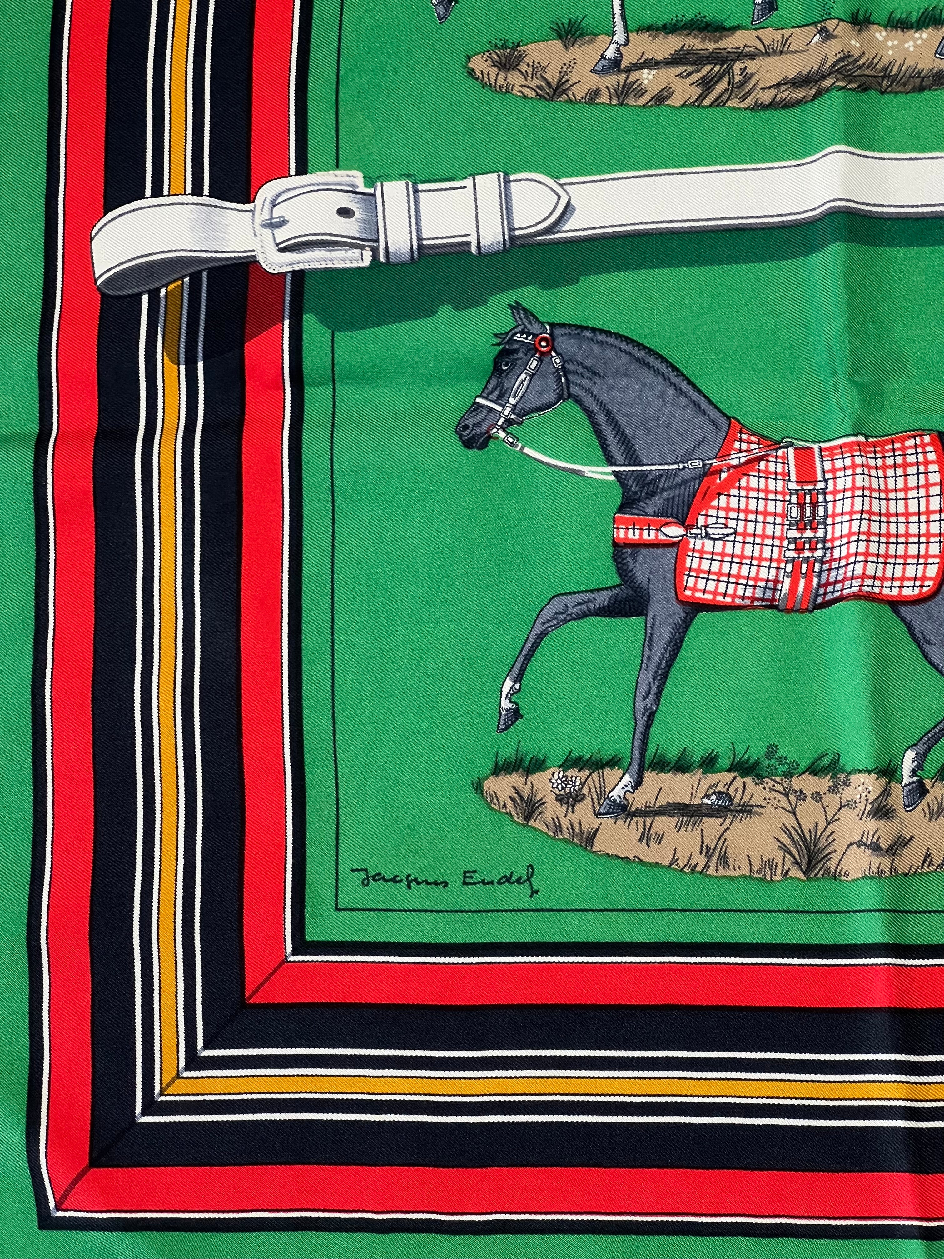 Hermès - Carré 90 « Ouvertures et tenues pour l’écurie