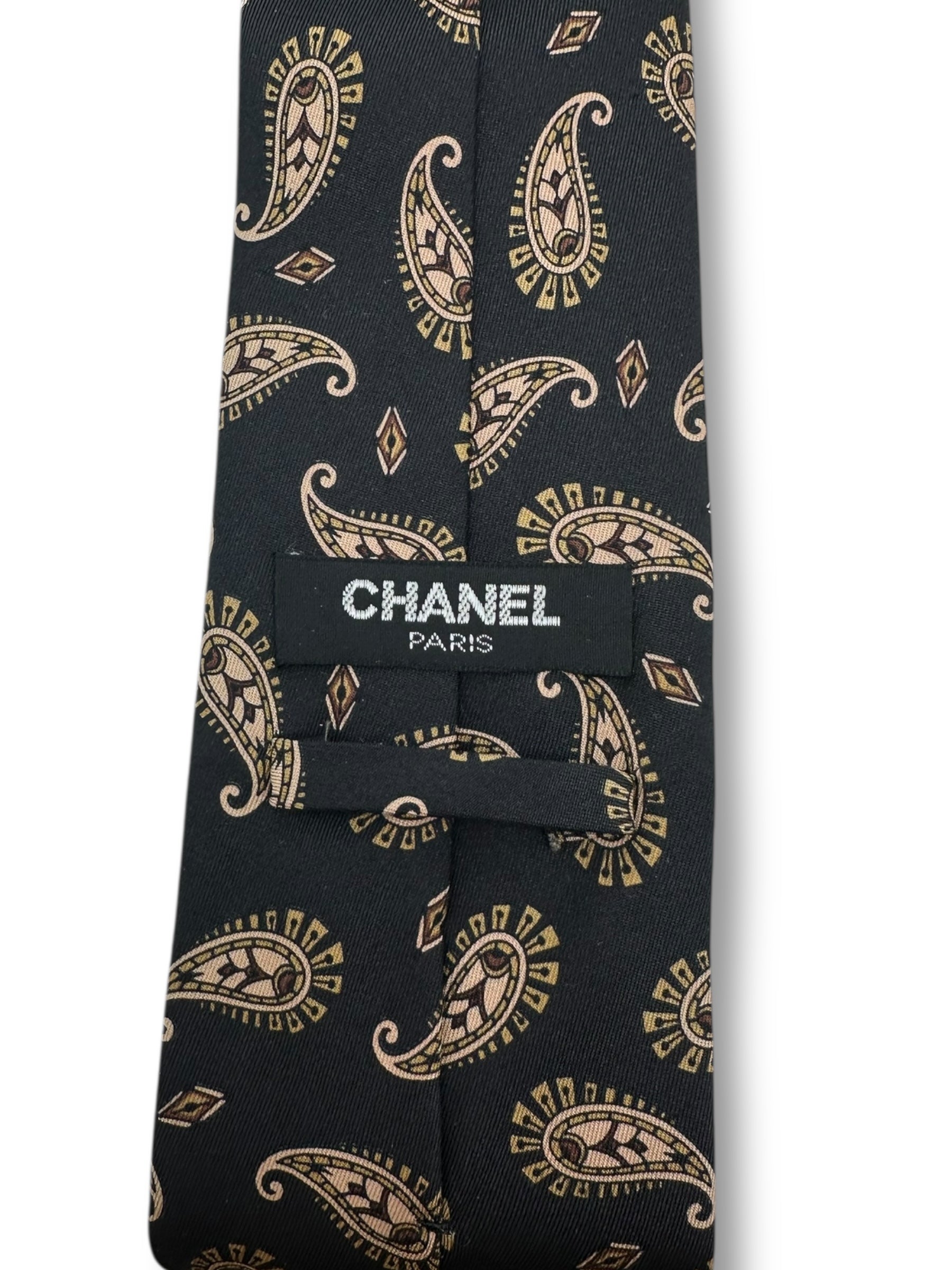 Chanel - Cravate noire à motifs