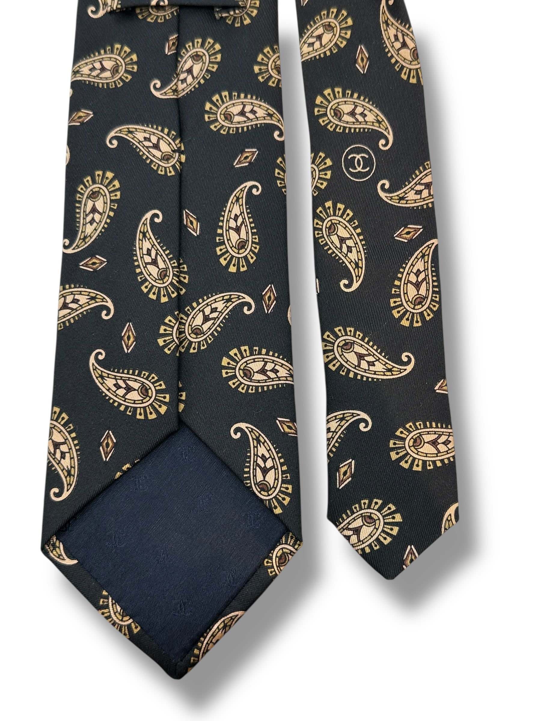 Chanel - Cravate noire à motifs