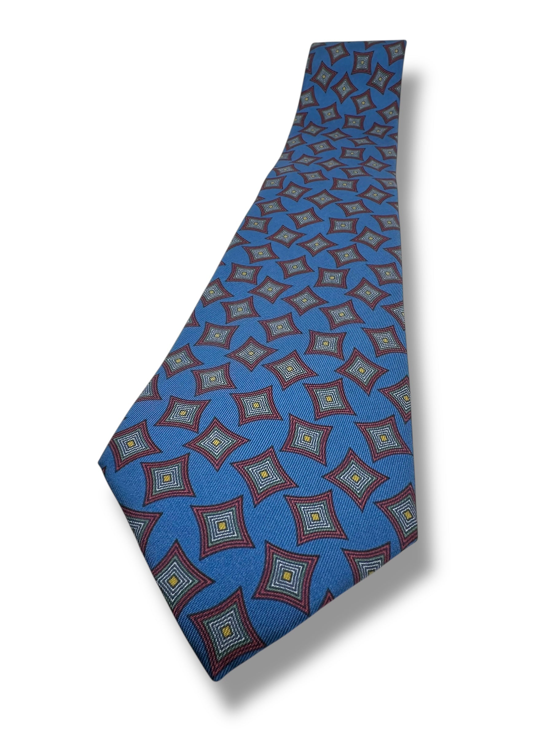 Chanel - Cravate bleue à motif carré