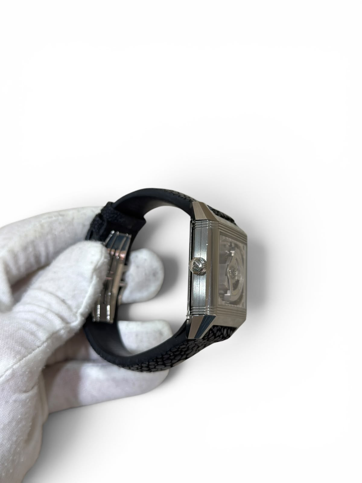 Jaeger-LeCoultre - Montre Reverso Squadra bracelet en galuchat