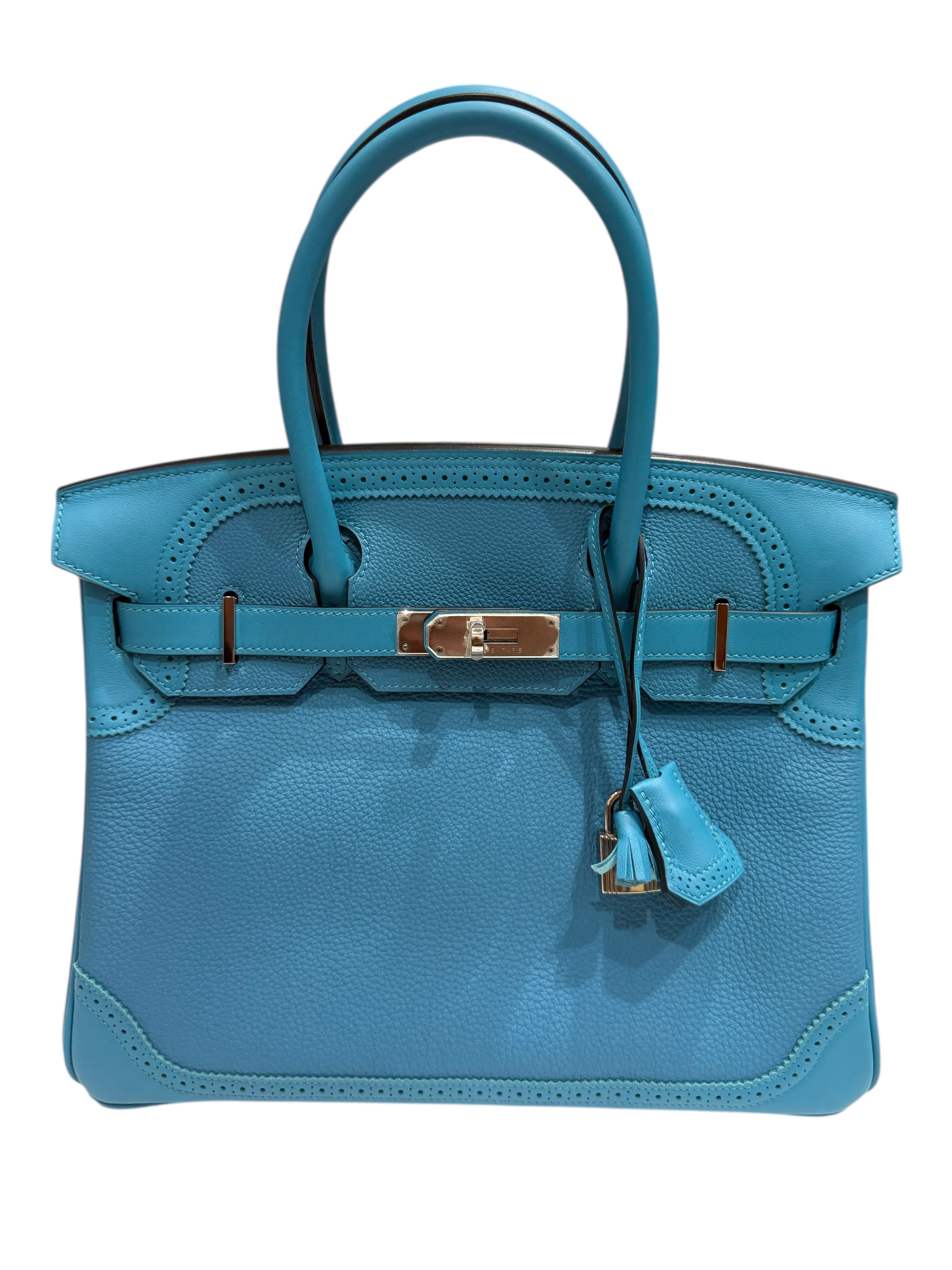 Hermès - Birkin 30 Ghilli togo/swift Turquoise PHW