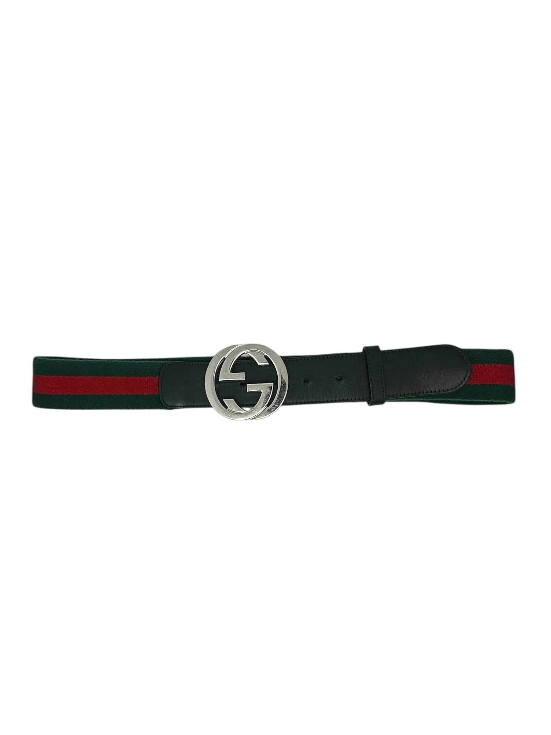 Gucci - Ceinture Buckle vert et rouge T85