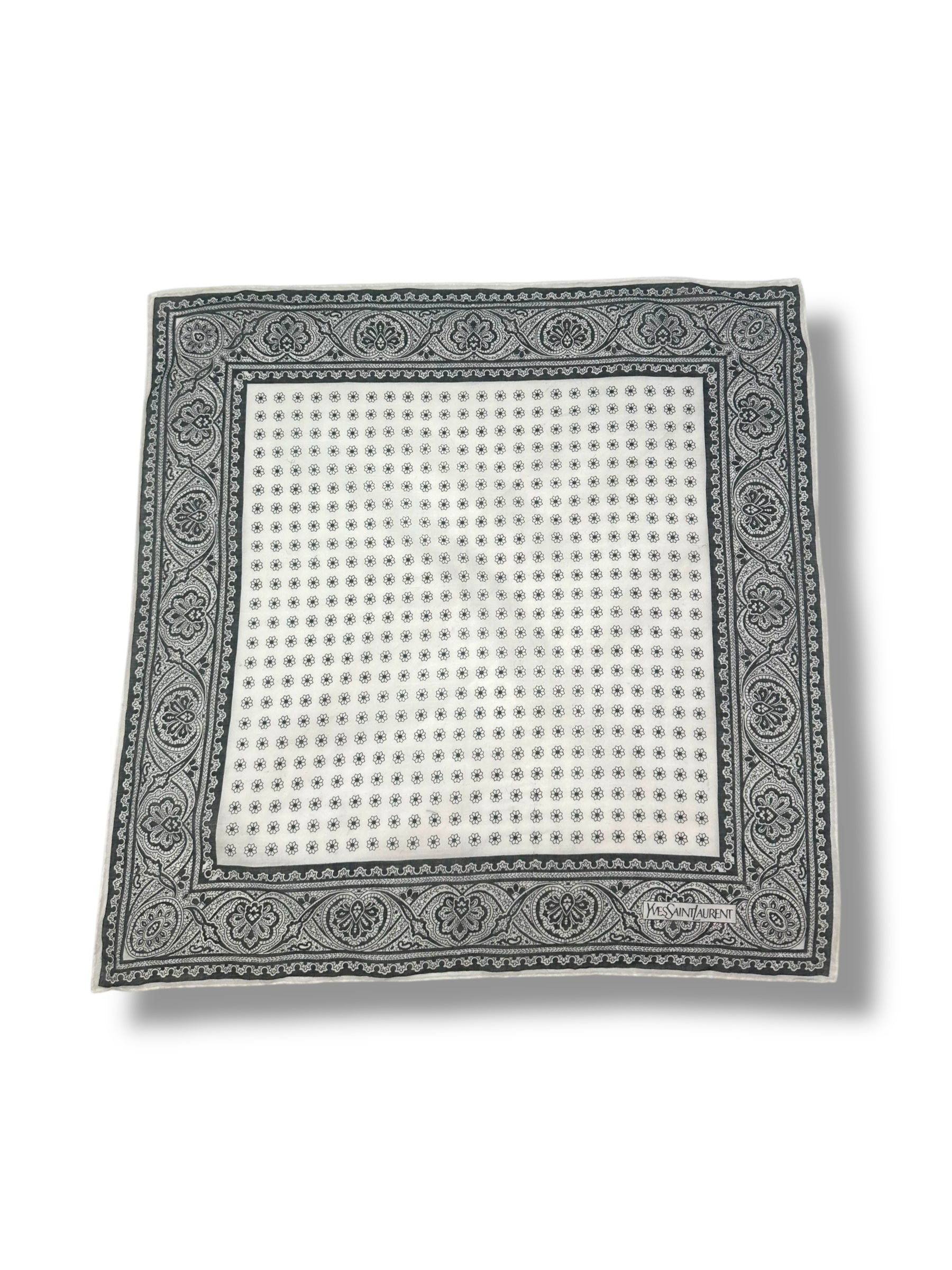 Saint Laurent - Bandana 40 Noir et Blanc