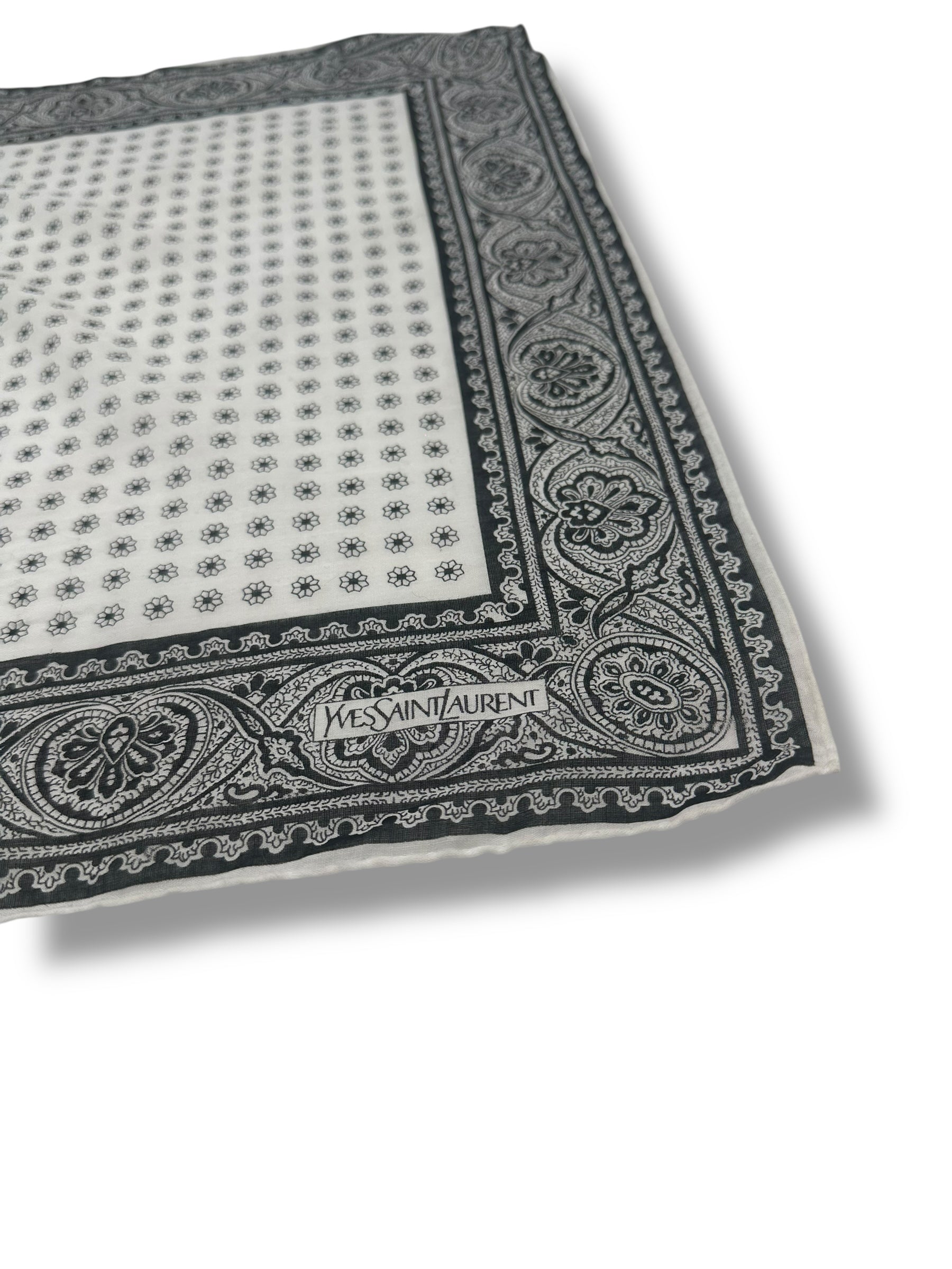 Saint Laurent - Bandana 40 Noir et Blanc